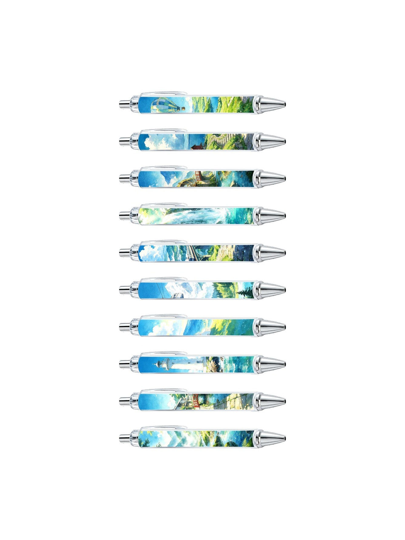 Scenic Landscape Ballpoint Pens, Black Ink - 10-Pack
