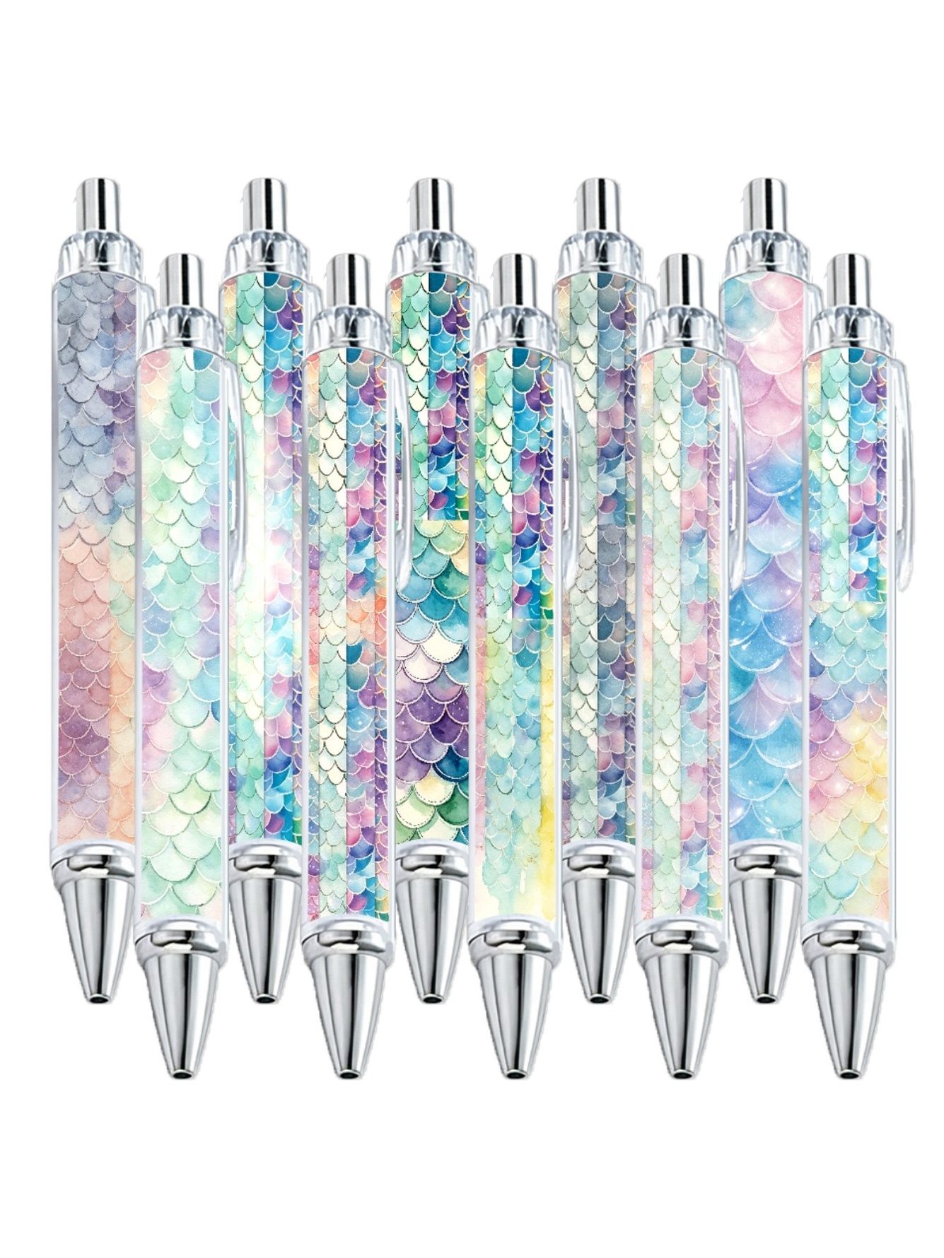 Watercolor Scales Ballpoint Pen, Black Ink - 10-Pack