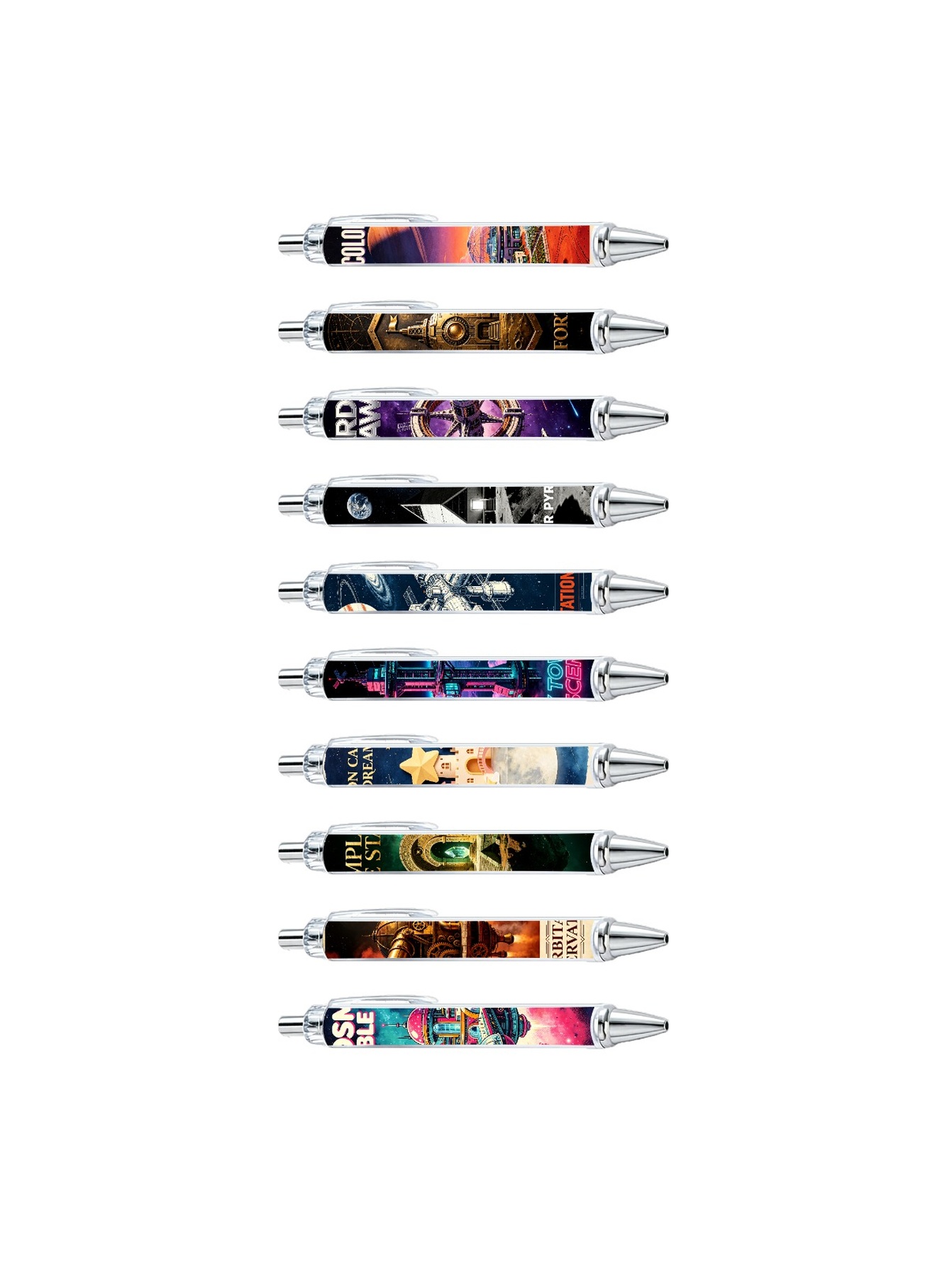 Cosmic City Gel Pens, Black Ink - 10-Pack