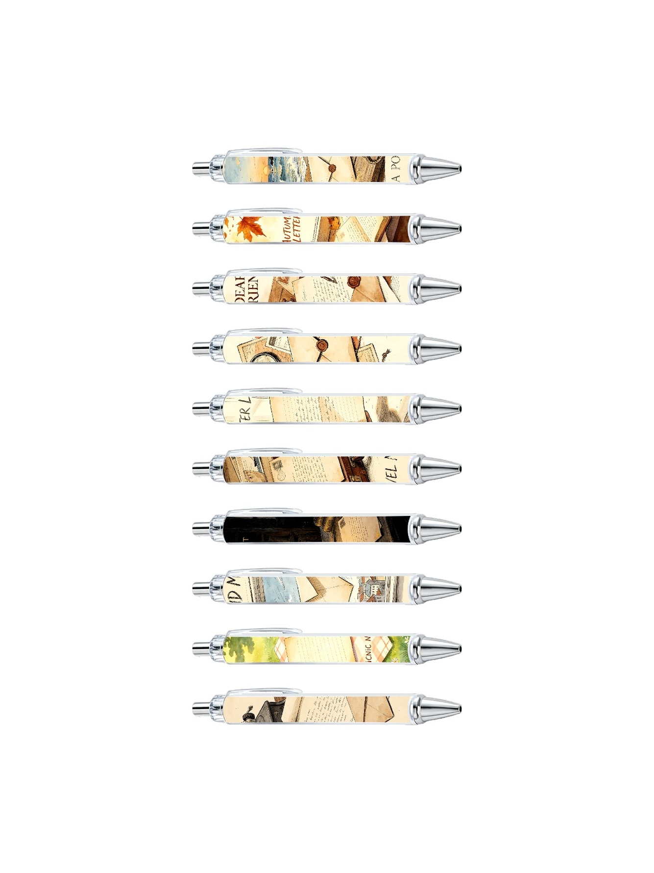 Letter Gel Pens, Envelope Stamp, Black Ink - 10-Pack