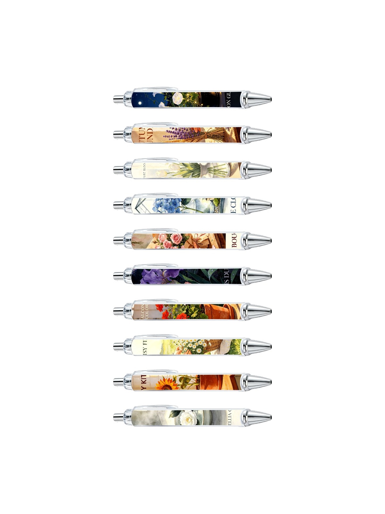 Botanical Gel Pens, Black Ink - 10-Pack