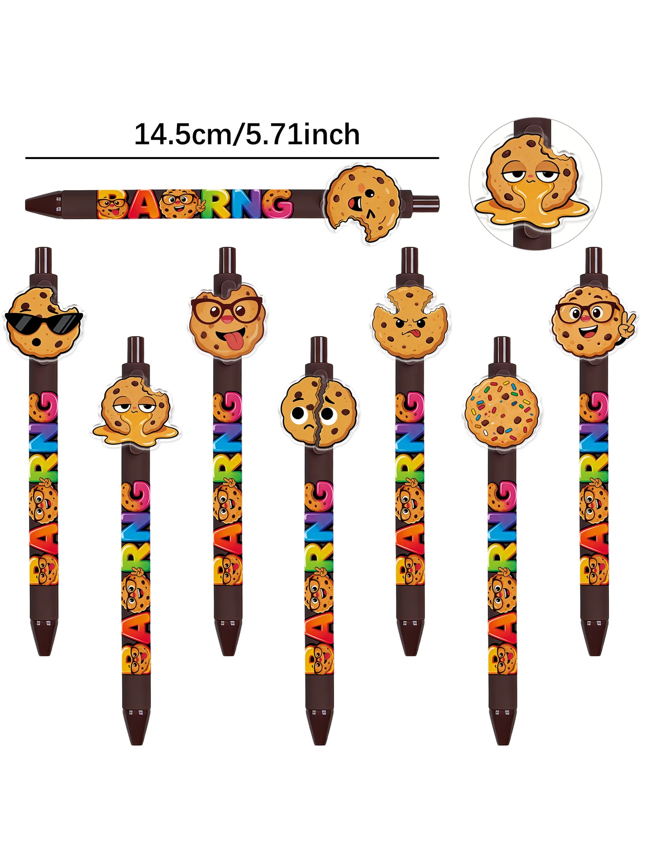 Cookie Emoji Gel Pens - 10-Pack