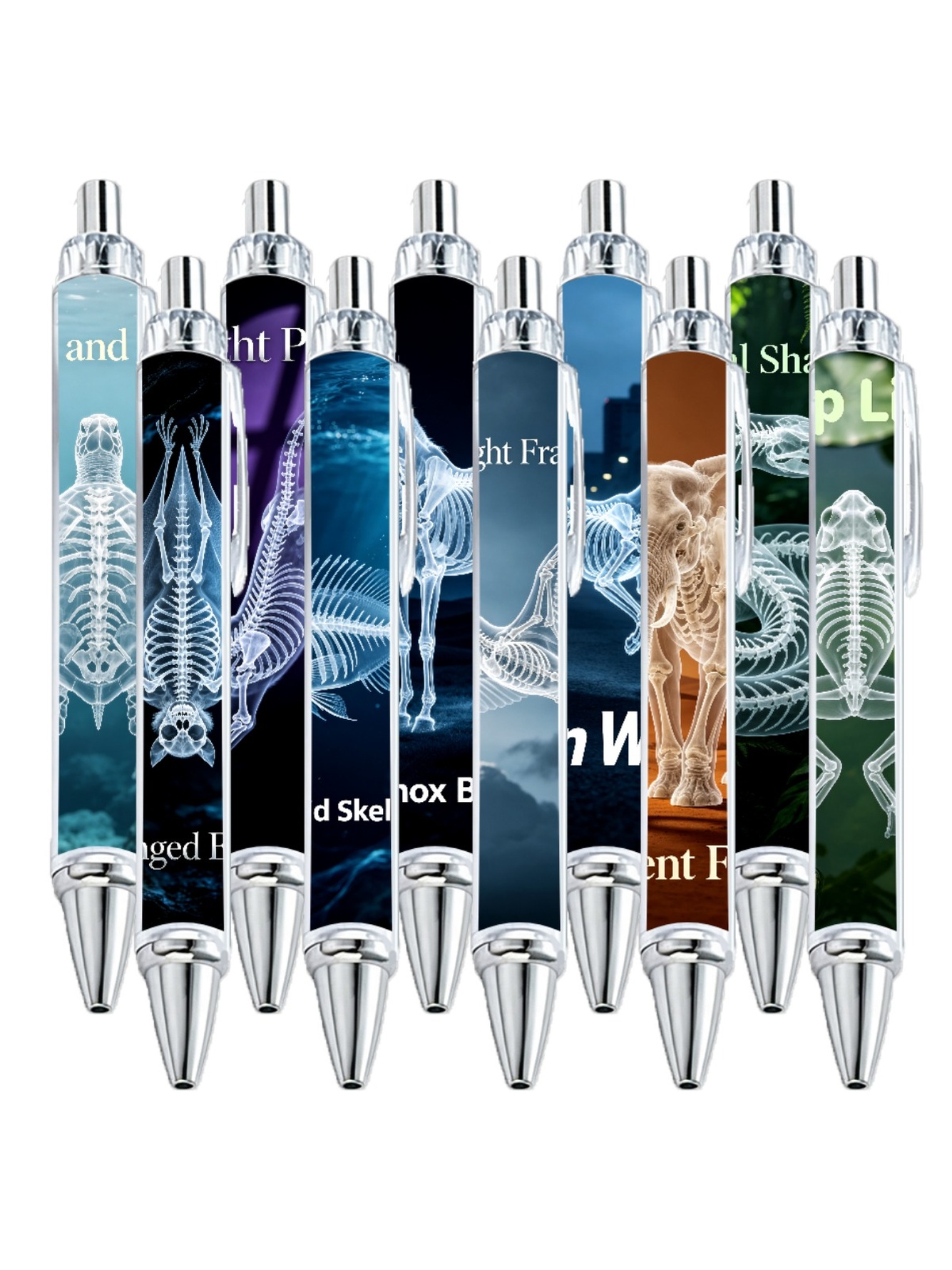 Animal Skeleton Gel Pens, With Black Ink