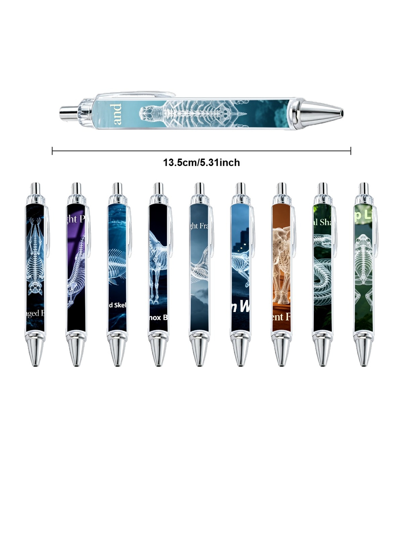 Animal Skeleton Gel Pens, With Black Ink