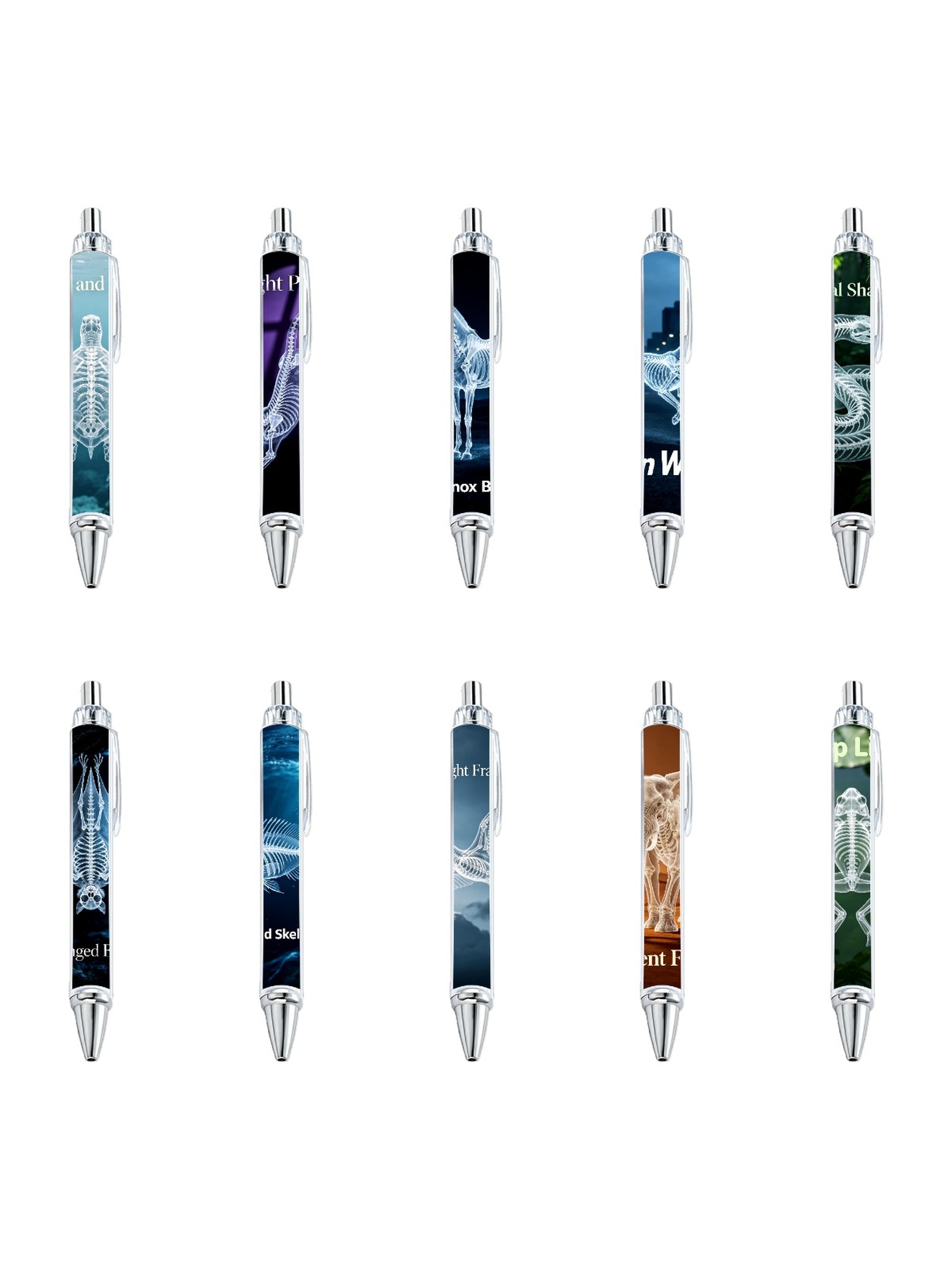 Animal Skeleton Gel Pens, With Black Ink