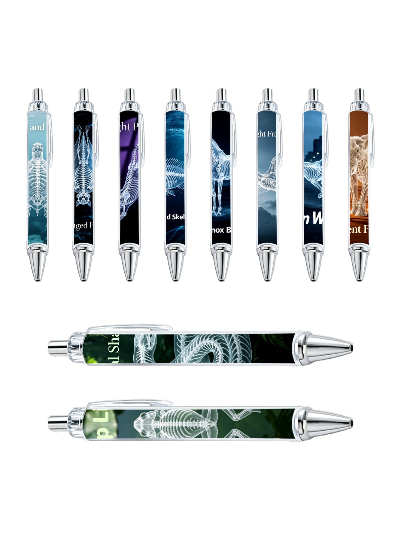 Animal Skeleton Gel Pens, With Black Ink