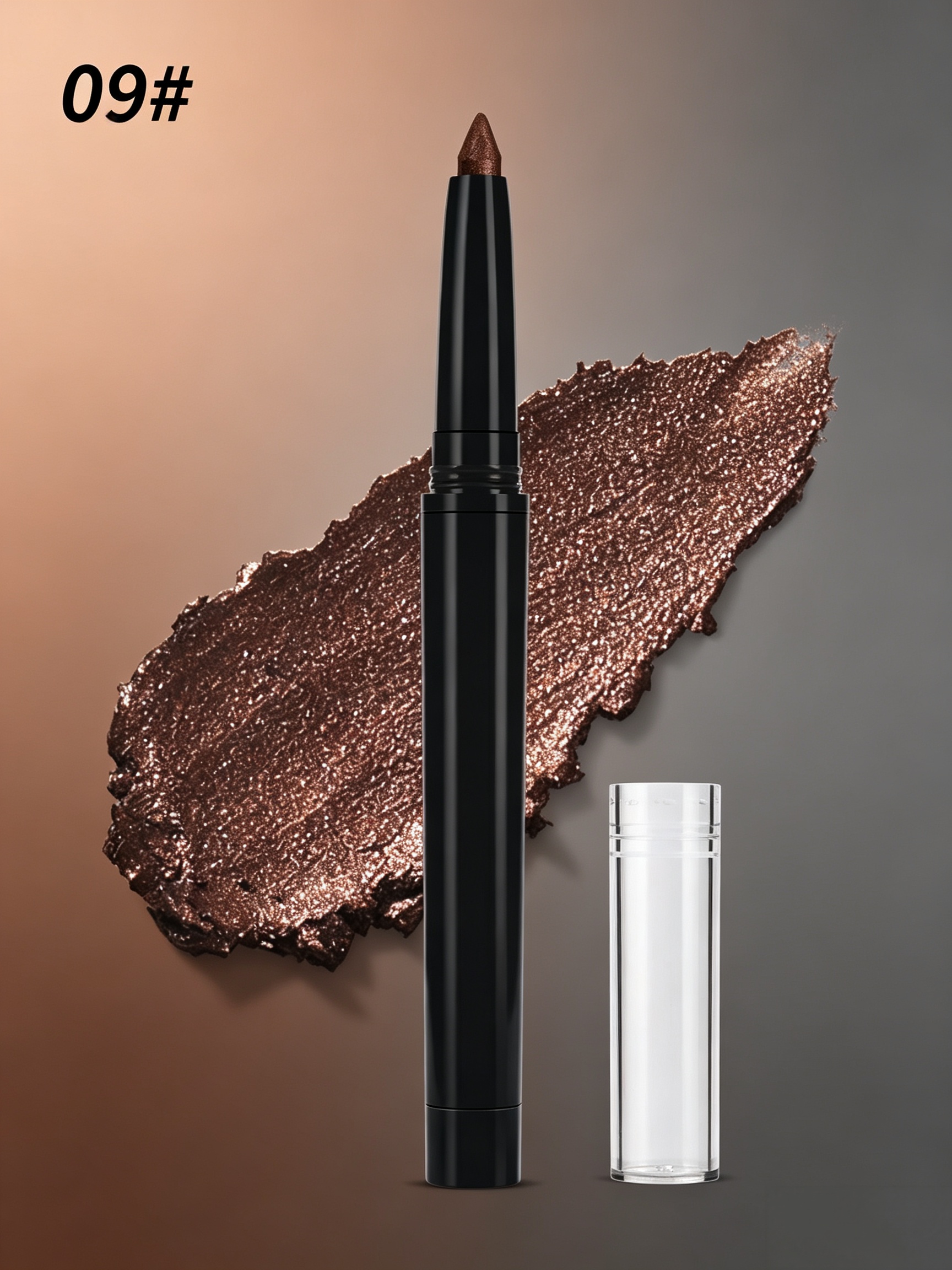 YOUNG VISION Shimmer Eyeshadow Stick - Waterproof Metallic Glitter Eye Makeup Pencil, Brown