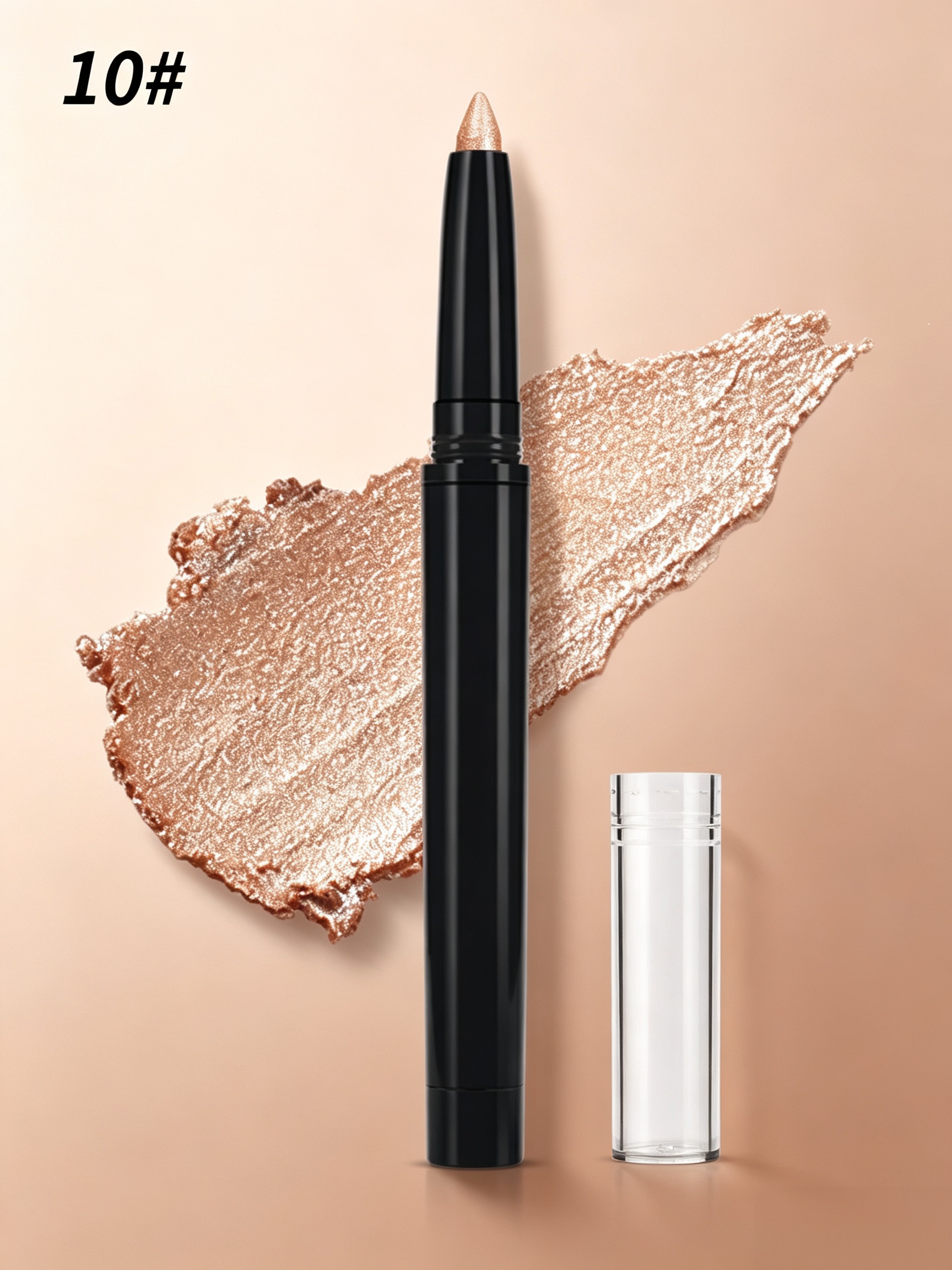 Golden Shimmer Cream Eyeshadow Stick - Waterproof and Long-Lasting Metallic Eye Makeup
