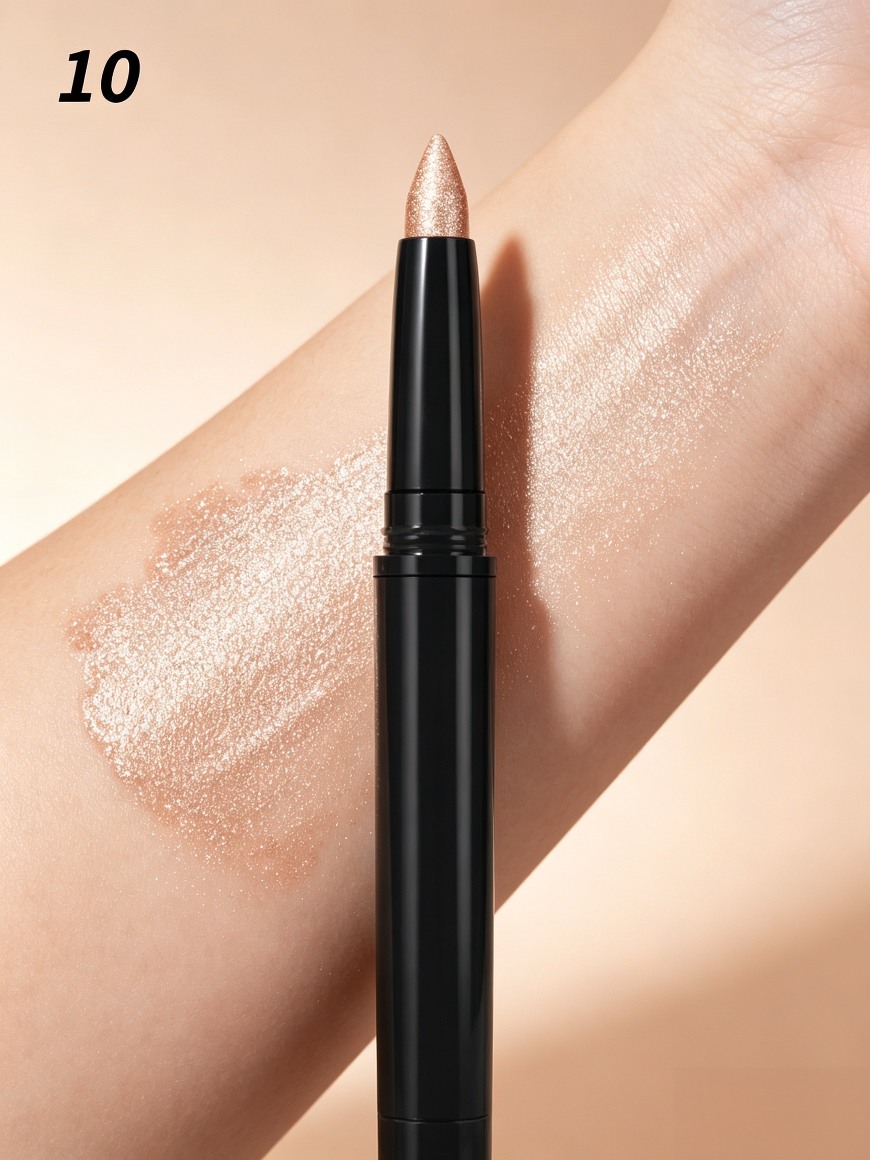 Golden Shimmer Cream Eyeshadow Stick - Waterproof and Long-Lasting Metallic Eye Makeup