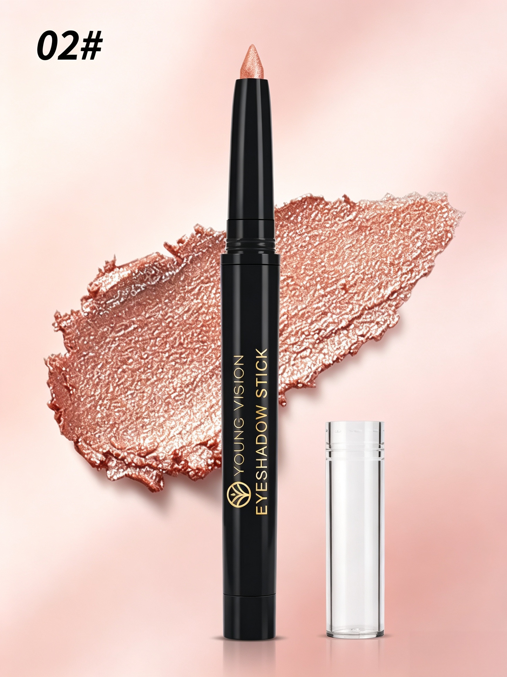 YOUNG VISION #02 Shimmer Gold Eyeshadow Stick - Waterproof and Long-Lasting Cream Eye Makeup