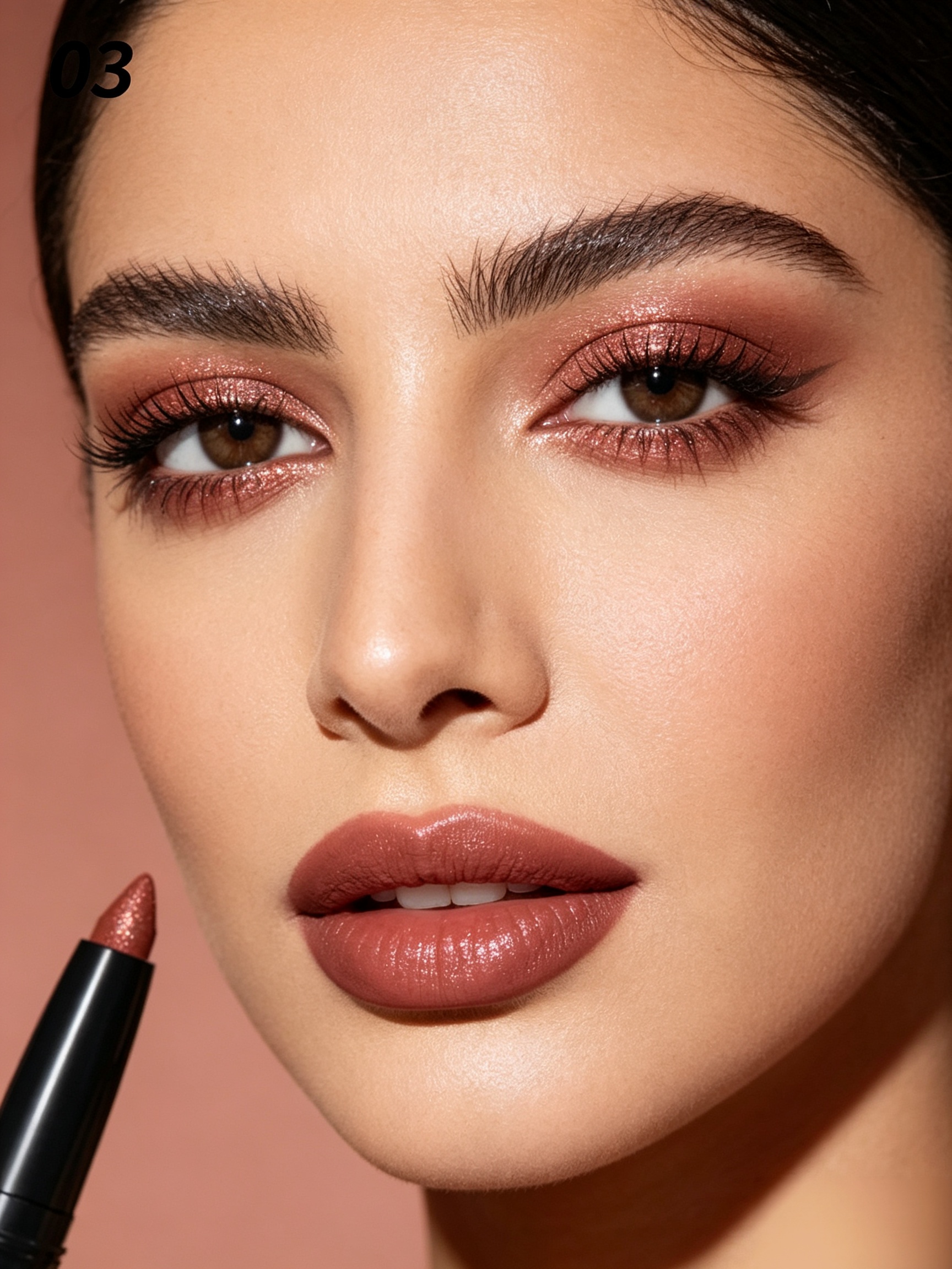 YOUNG VISION Shimmer Eyeshadow Stick - Bronze Coffee Brown, Waterproof and Long-Lasting Glitter Eye Makeup