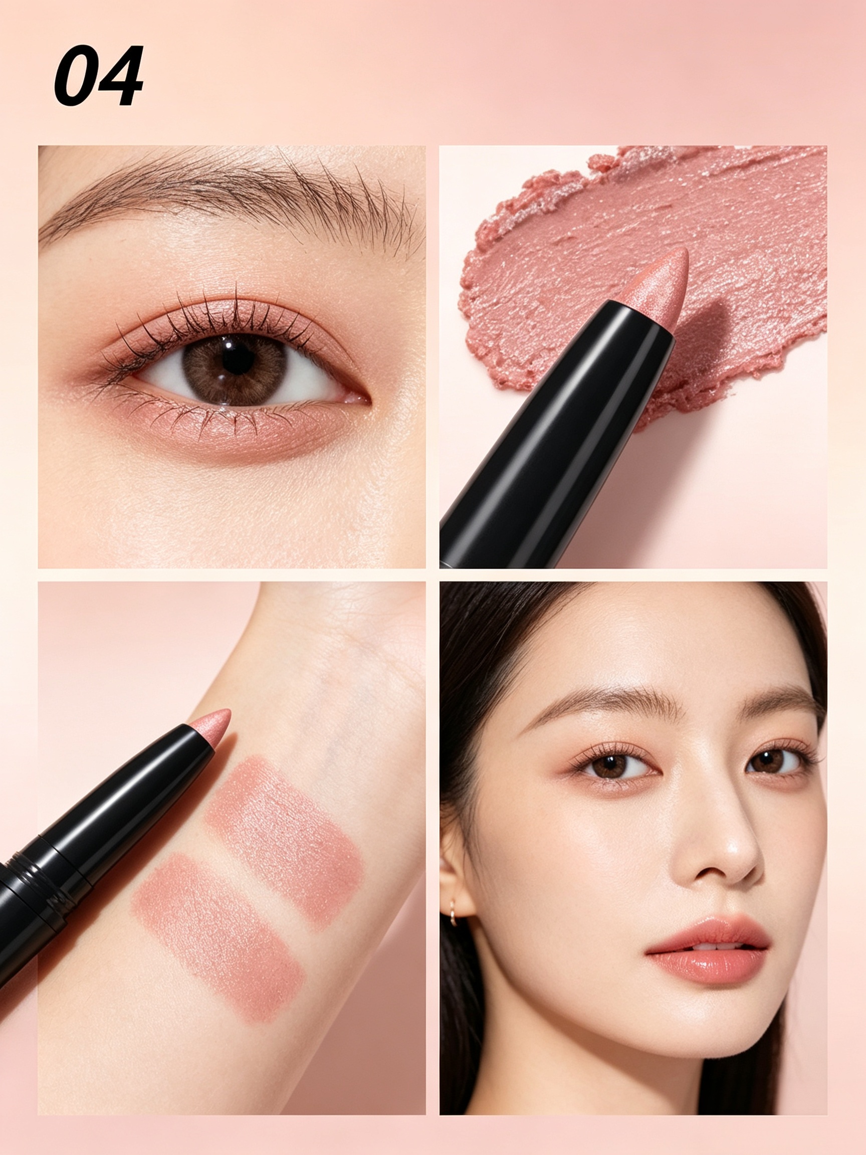 YOUNG VISION #04 Pink Shimmer Eyeshadow Stick - Waterproof Cream Eye Makeup
