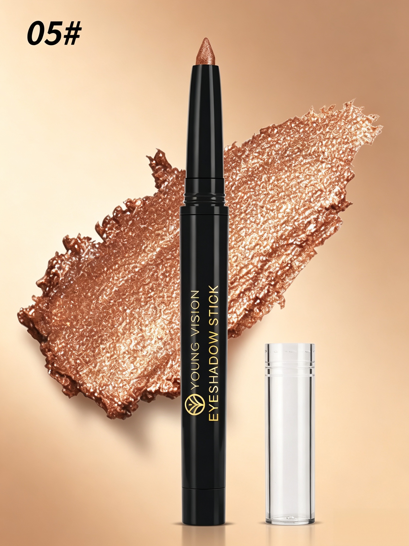 YOUNG VISION #05 Khaki Shimmer Eyeshadow Stick - Waterproof and Long-Lasting Cream Eye Makeup