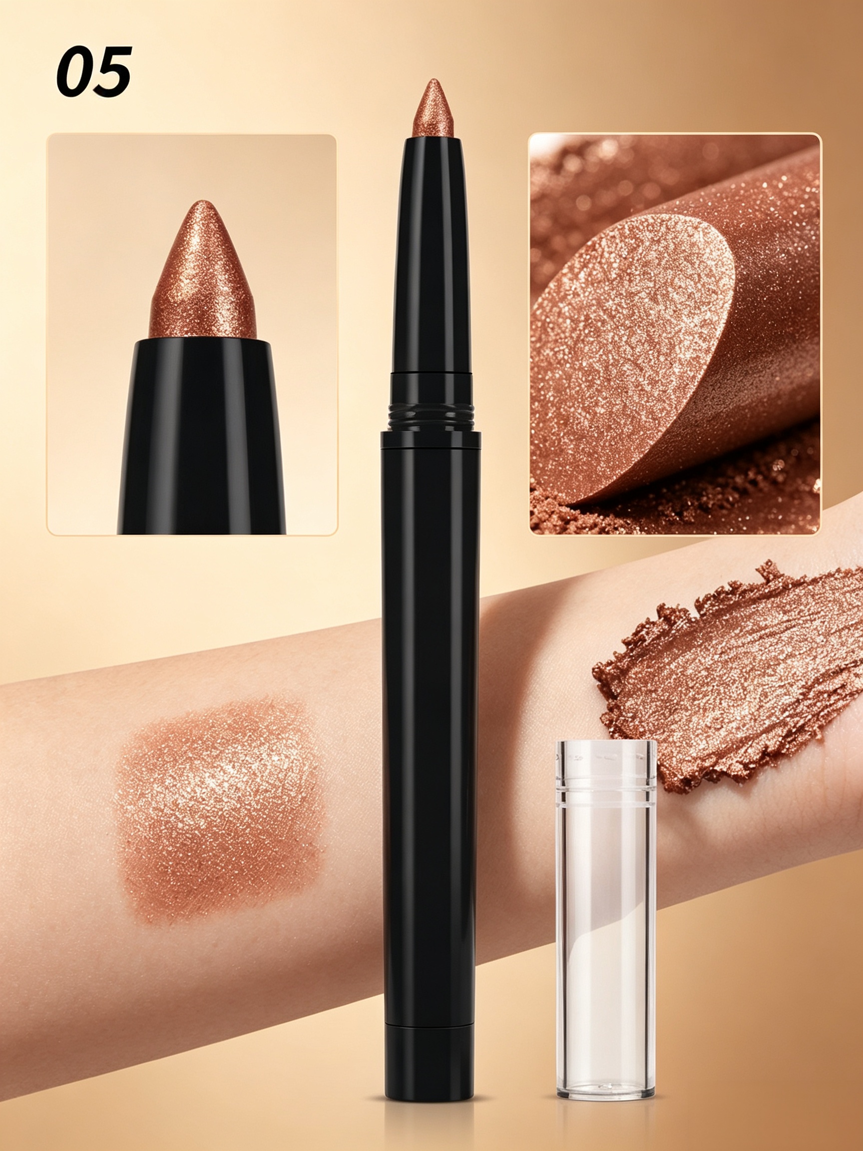 YOUNG VISION #05 Khaki Shimmer Eyeshadow Stick - Waterproof and Long-Lasting Cream Eye Makeup