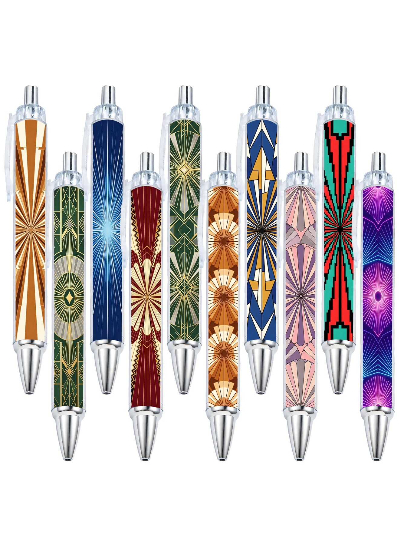 Shooting Pattern Theme Ballpoint Pen- 10-Pack