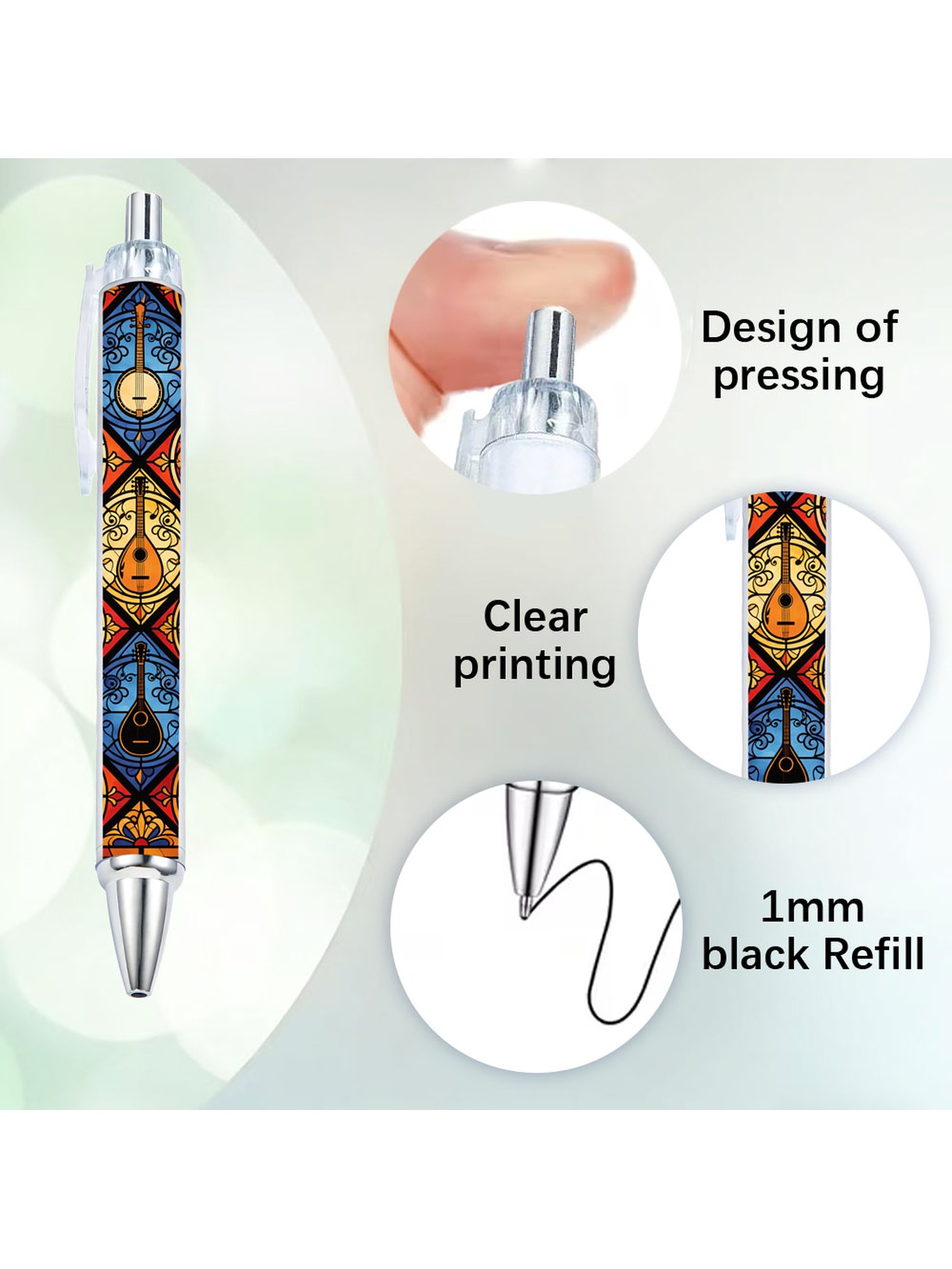 Musical Instrument Theme Ballpoint Pen- 10-Pack