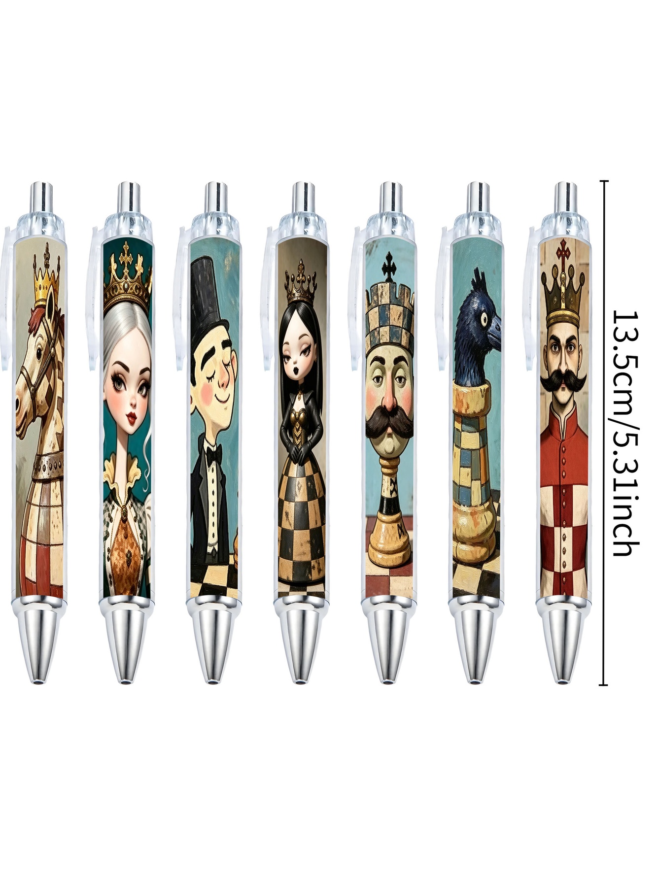 أقلام جل بتصميم شطرنج عبوة 10 قطع