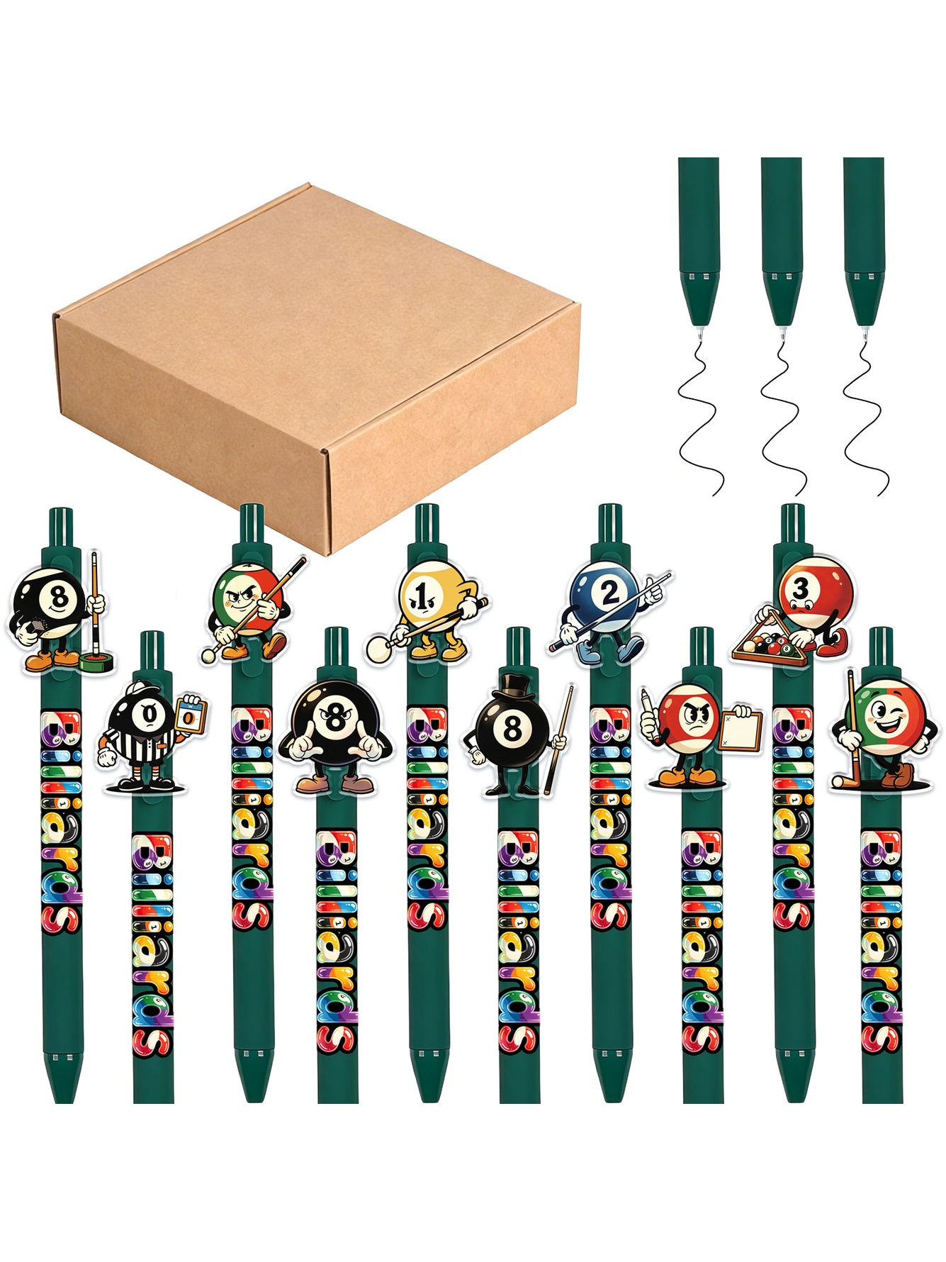 Billiards Theme Ballpoint Pen- 10-Pack
