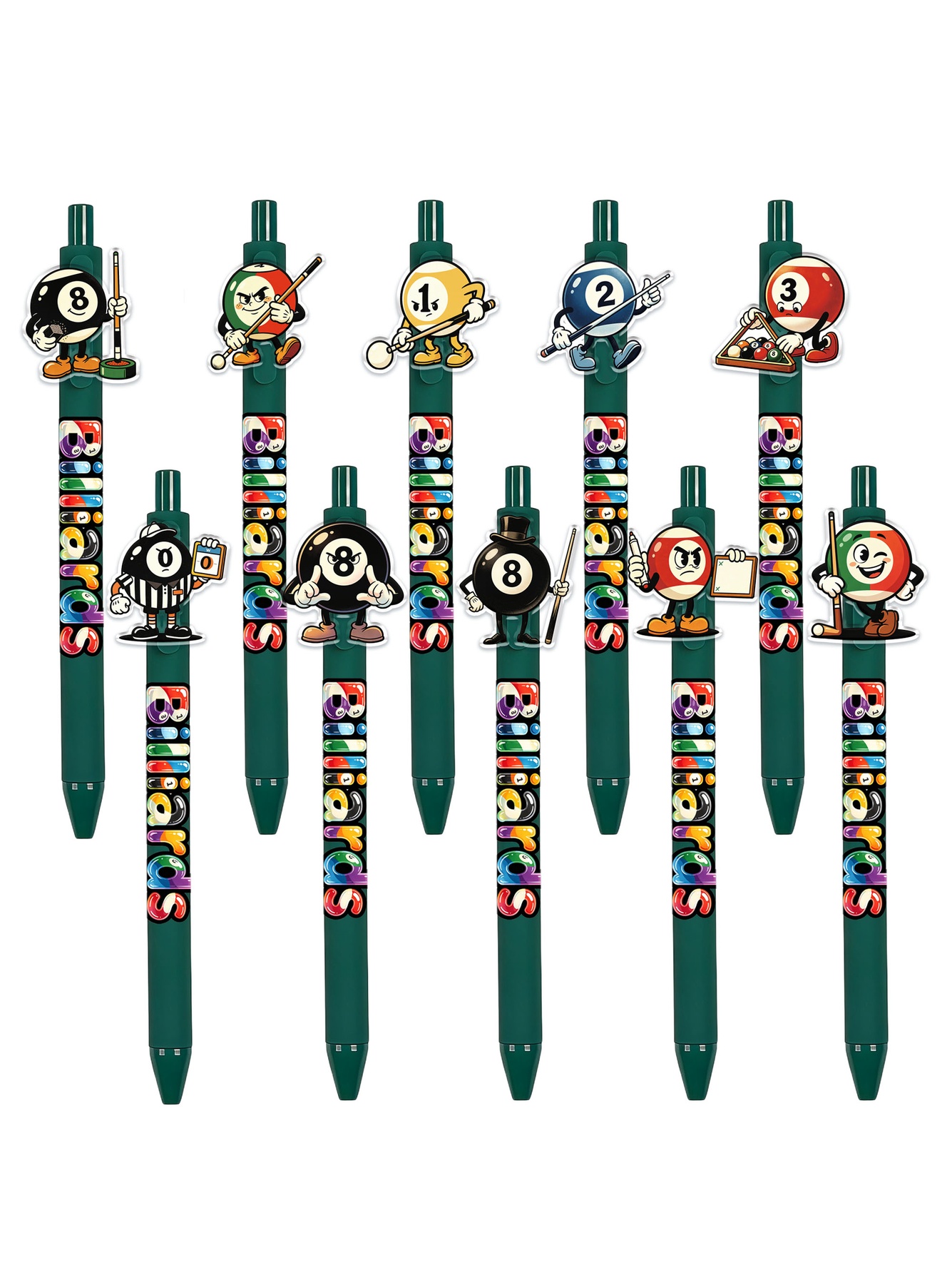 Billiards Theme Ballpoint Pen- 10-Pack