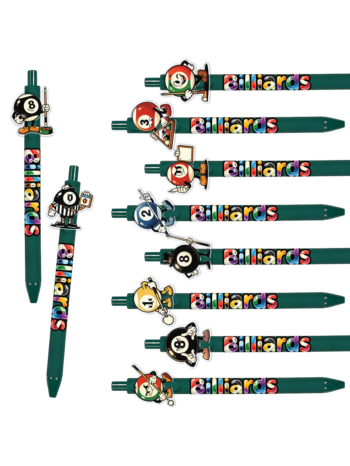 Billiards Theme Ballpoint Pen- 10-Pack