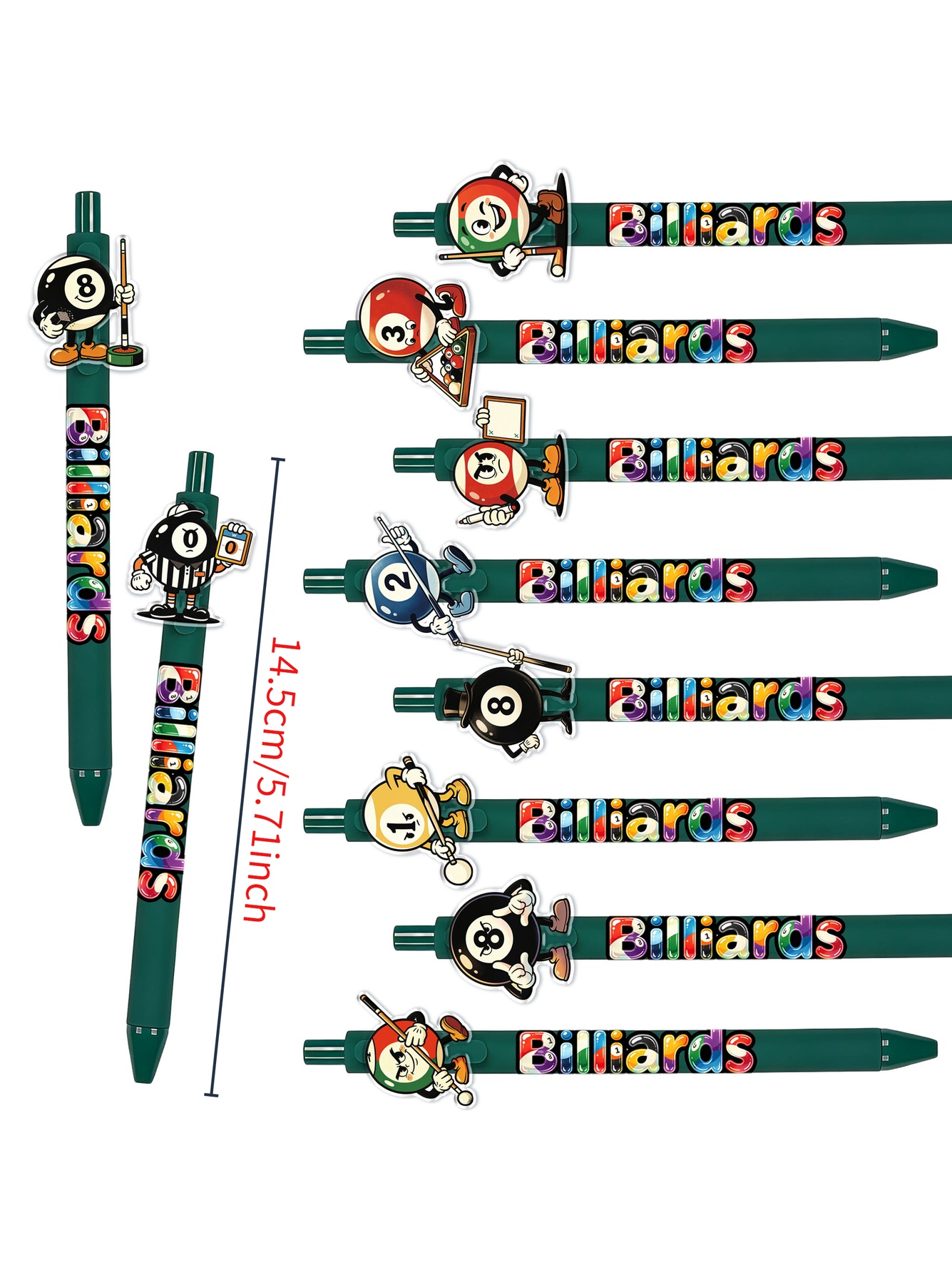 Billiards Theme Ballpoint Pen- 10-Pack
