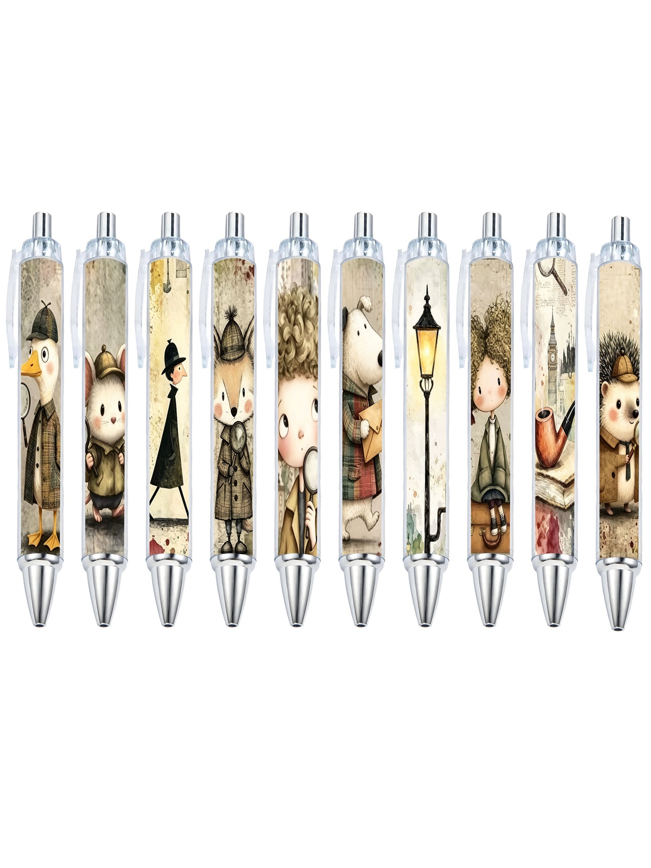 Detective Theme Gel Pen- 10-Pack