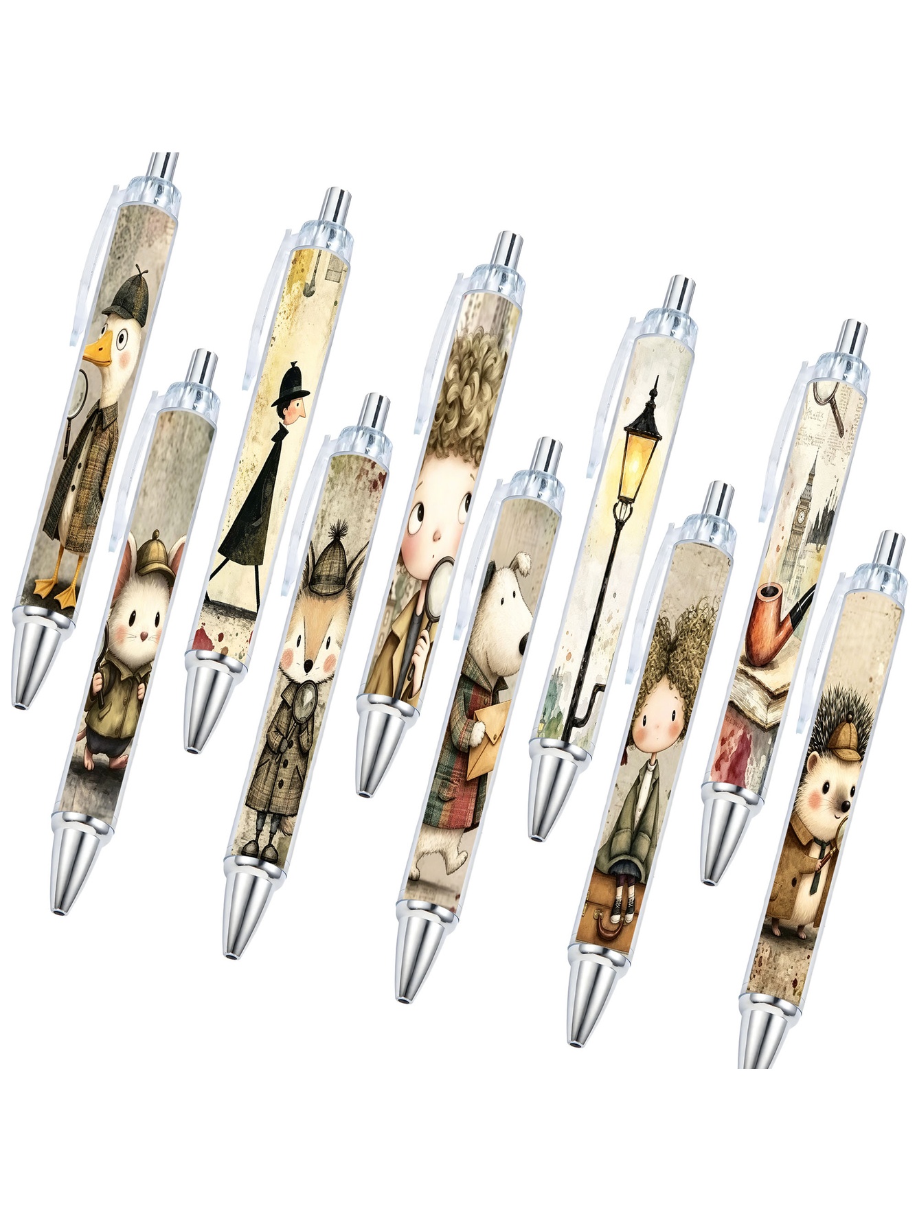 Detective Theme Gel Pen- 10-Pack
