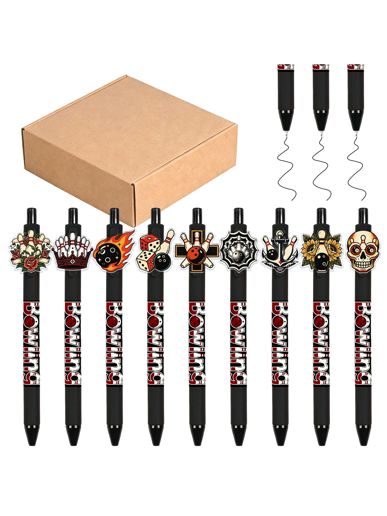 Bowling Theme Ballpoint Pen- 10-Pack