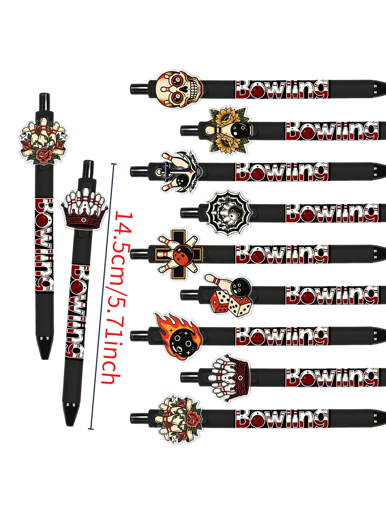 Bowling Theme Ballpoint Pen- 10-Pack