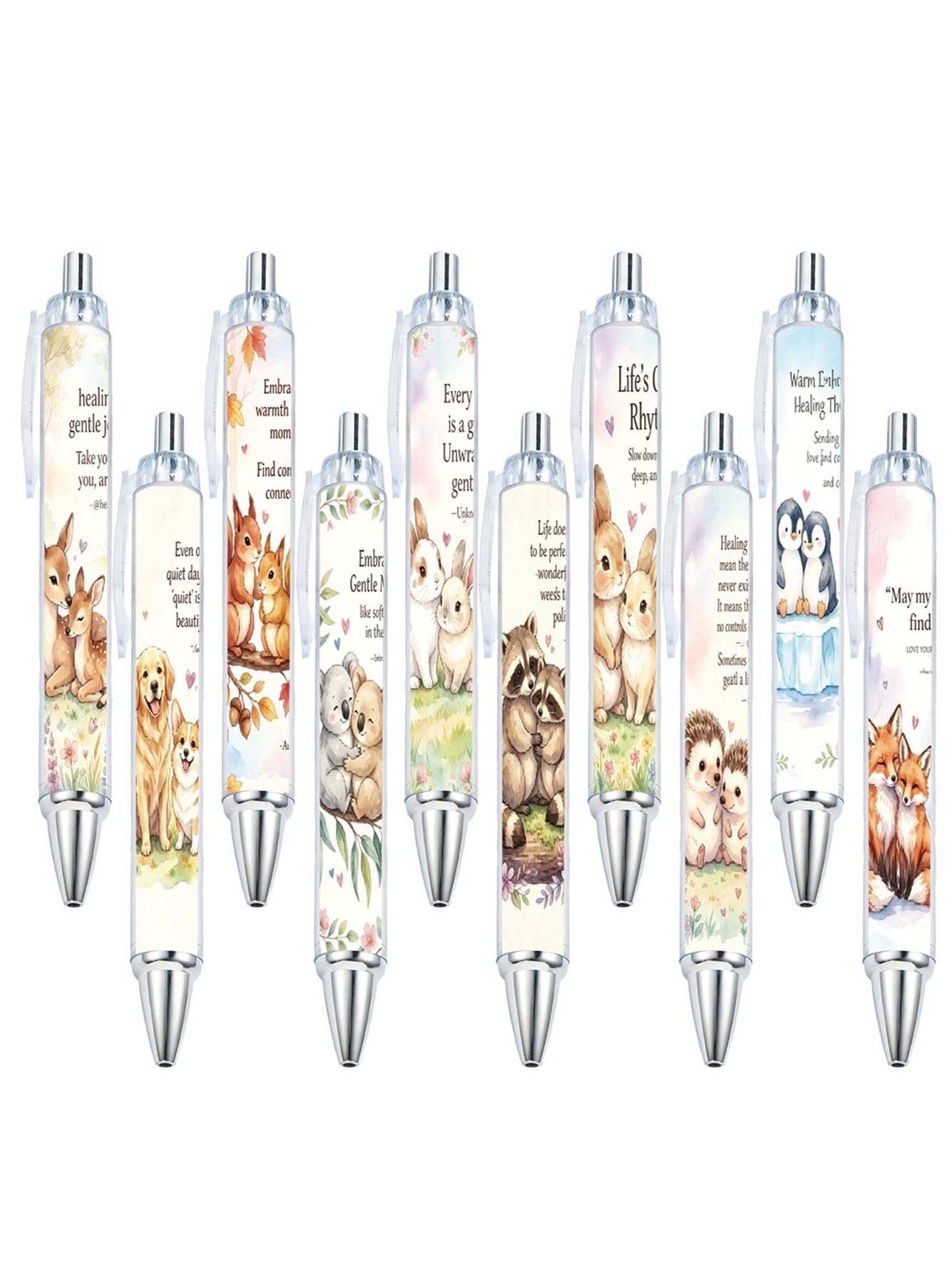 Animal Quotations Theme Gel Pen- 10-Pack