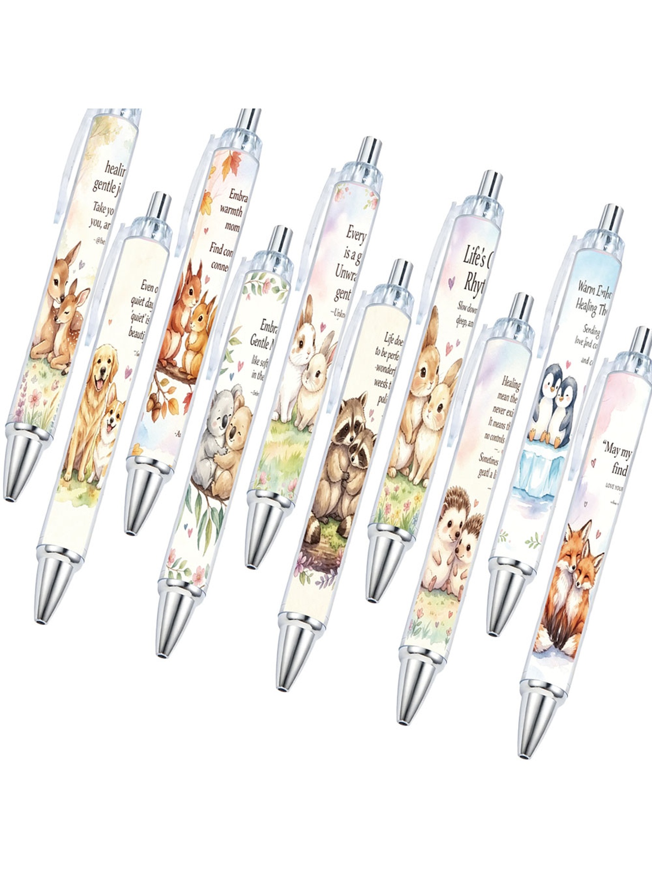 Animal Quotations Theme Gel Pen- 10-Pack