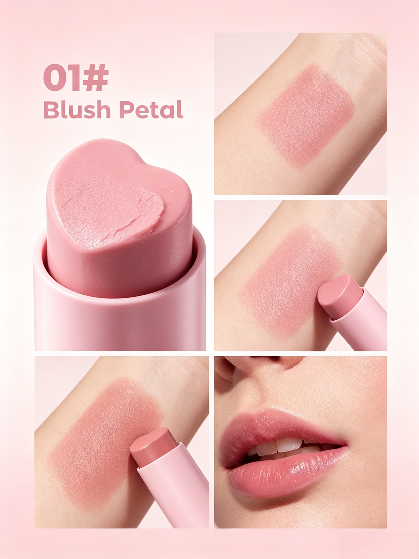 Heart Cream Blush Stick, 01 Blush Petal