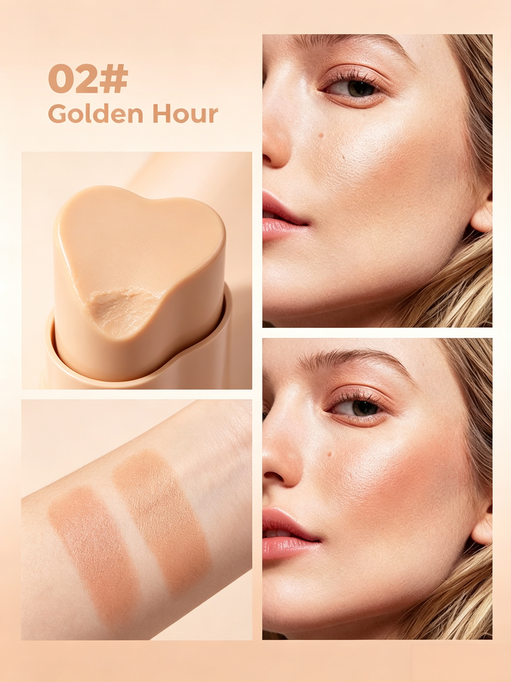 Heart Cream Blush Stick, 02 Golden Hour