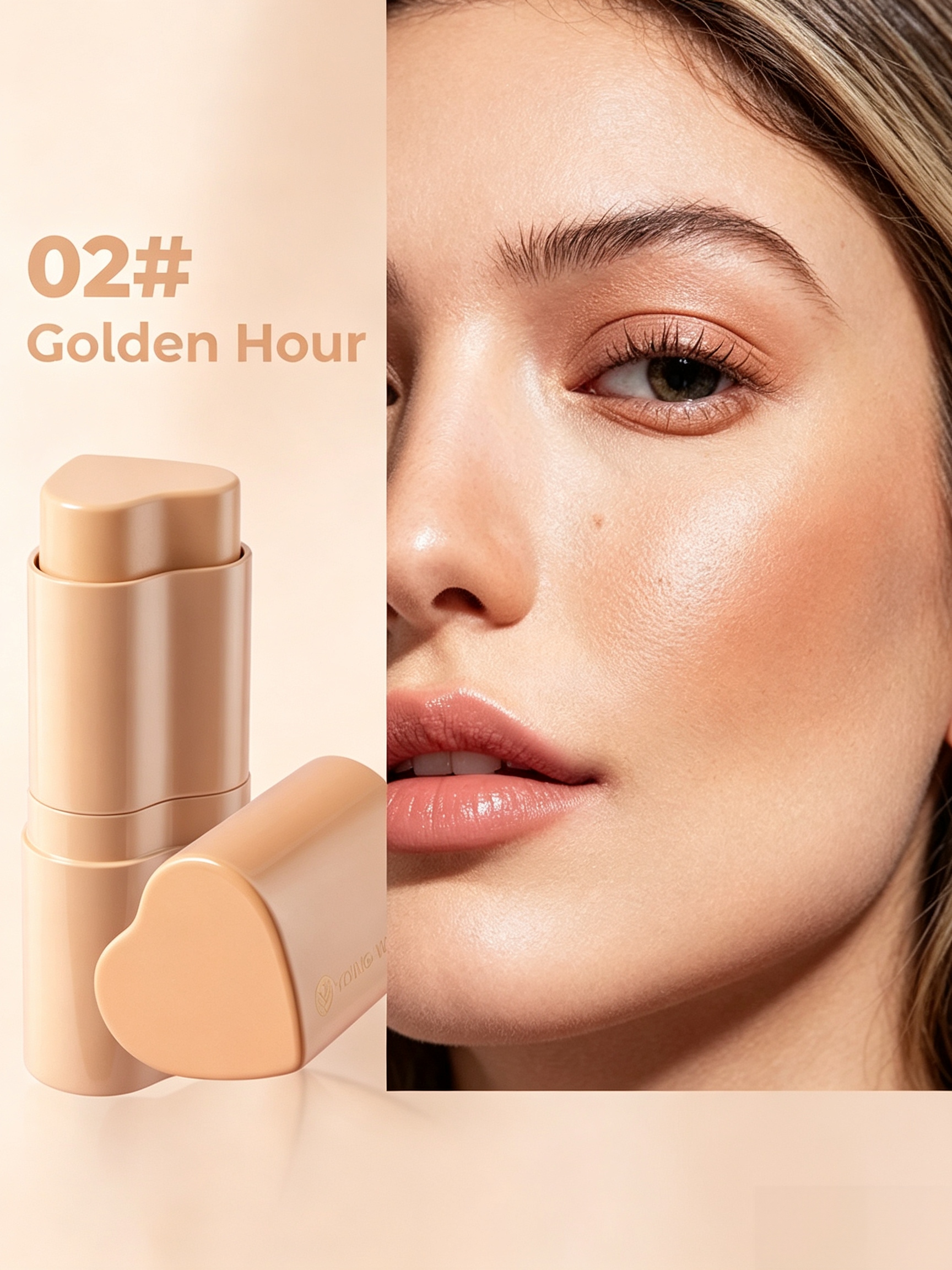 Heart Cream Blush Stick, 02 Golden Hour
