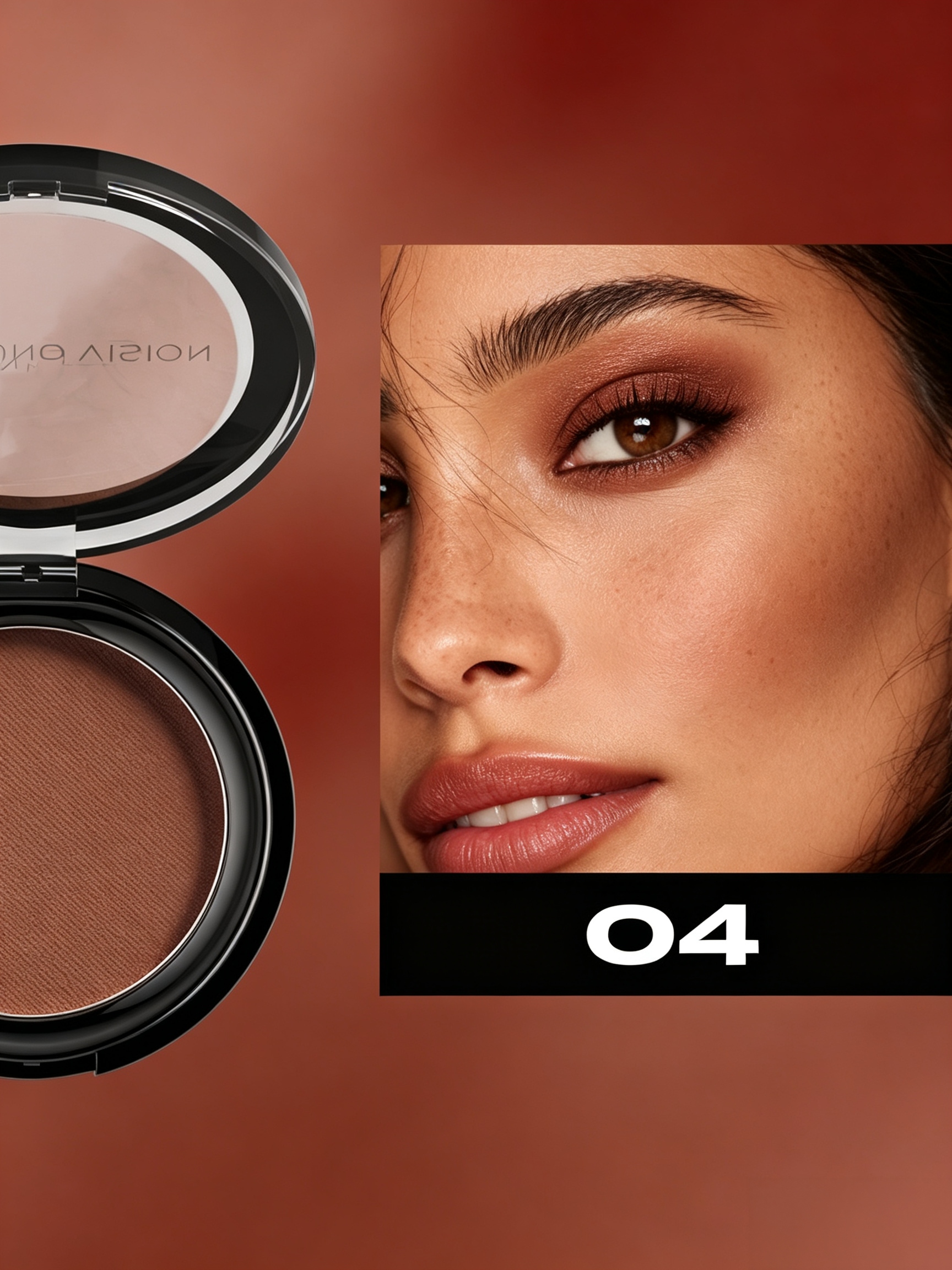 Matte Brown Contour Powder for Face Sculpting and Natural Shadow - Long-Lasting and Blendable