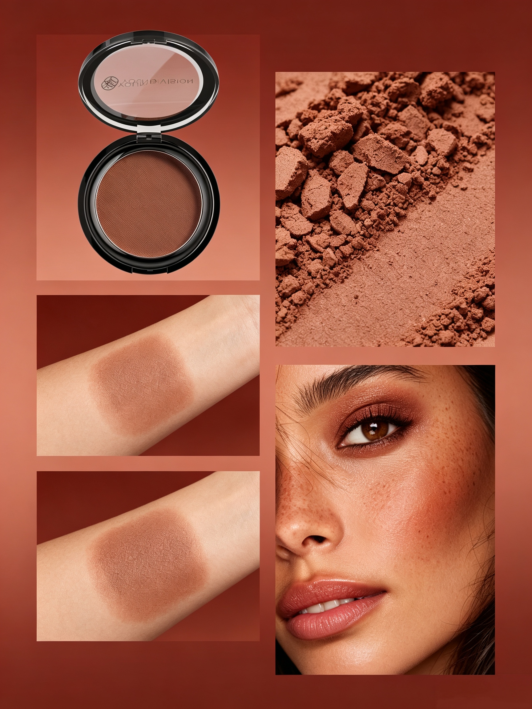 Matte Brown Contour Powder for Face Sculpting and Natural Shadow - Long-Lasting and Blendable