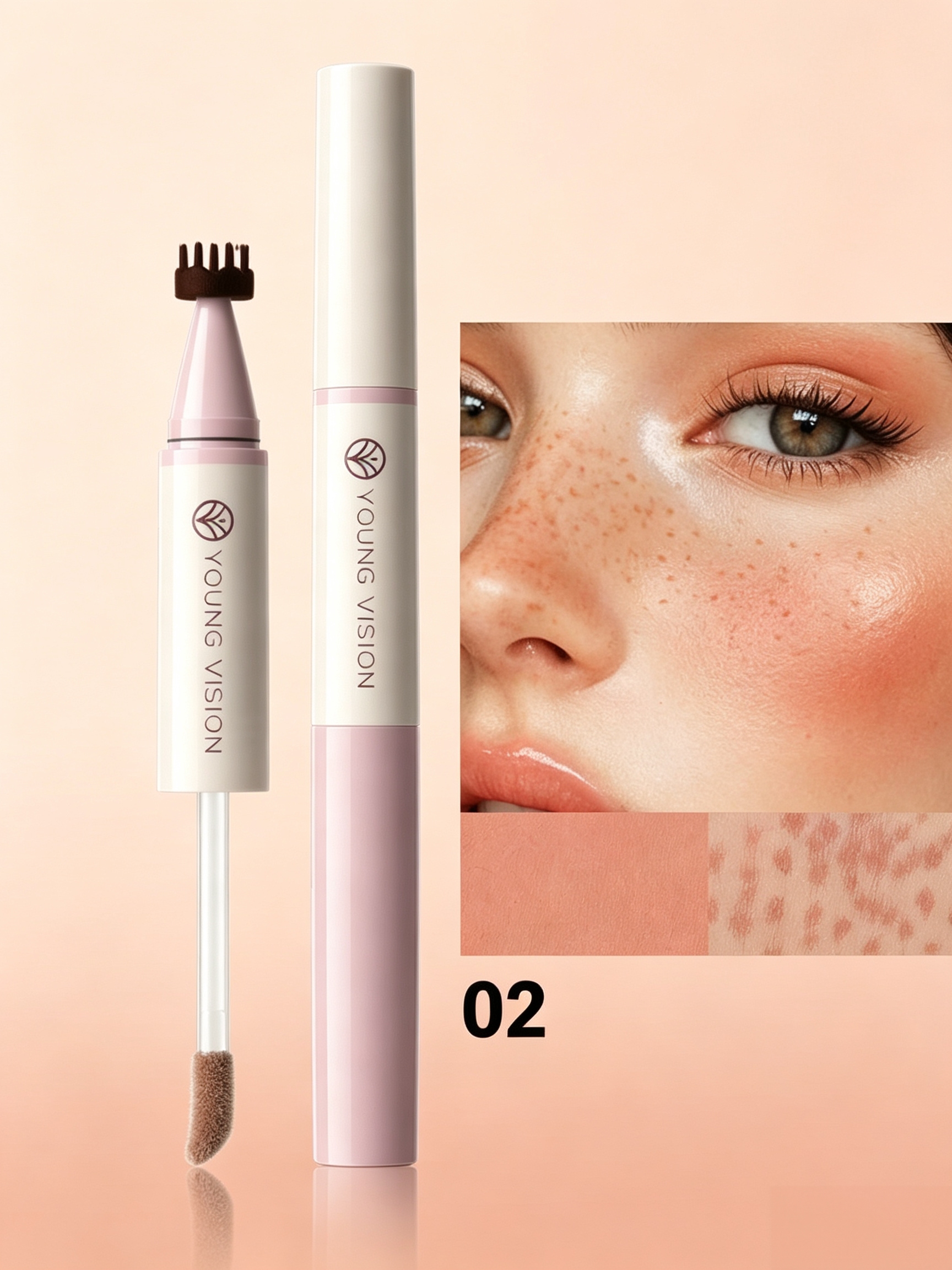 Dual-Ended Coral Liquid Blush and Freckle Pen 02