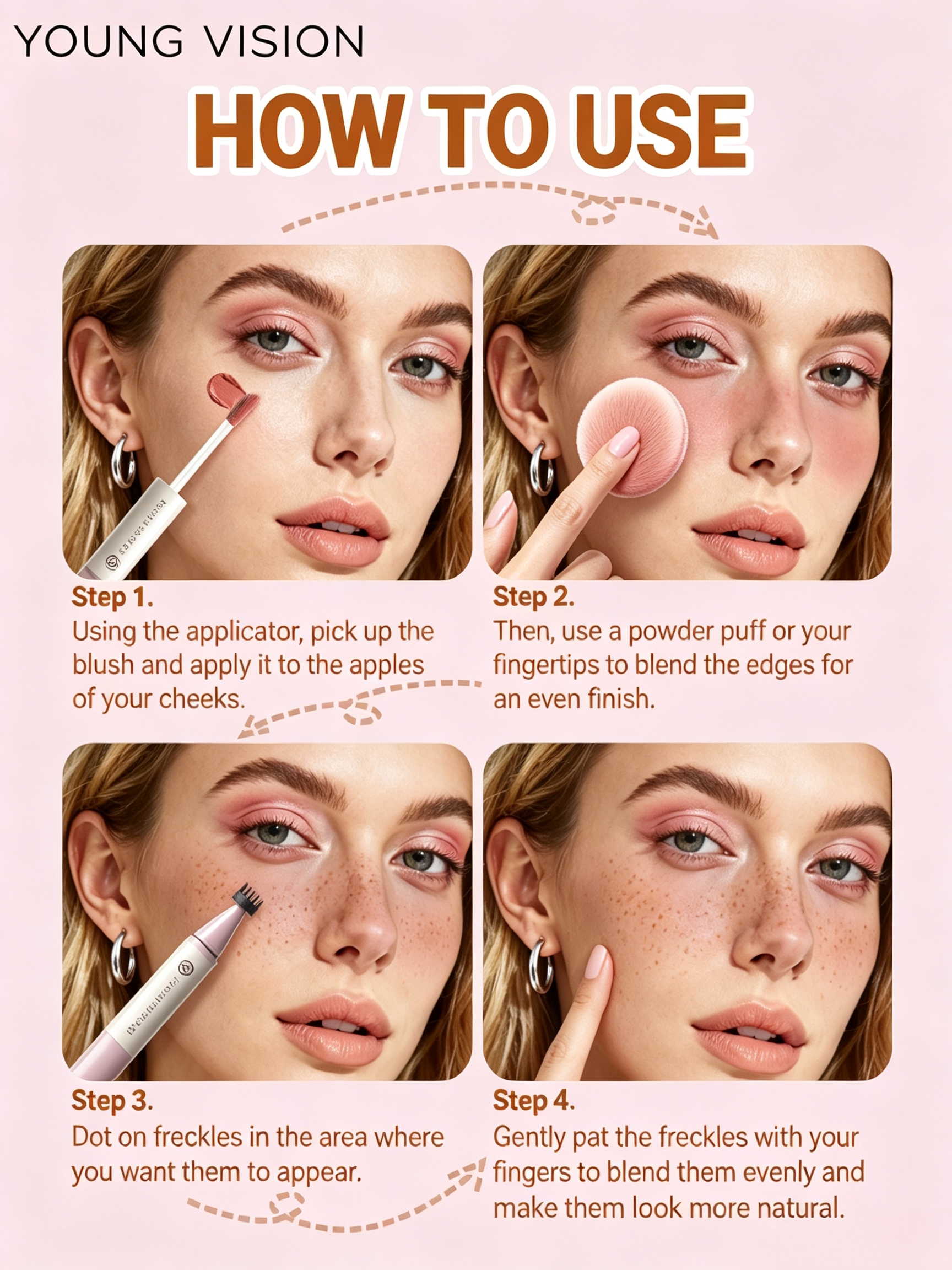 Dual-Ended Coral Liquid Blush and Freckle Pen 02