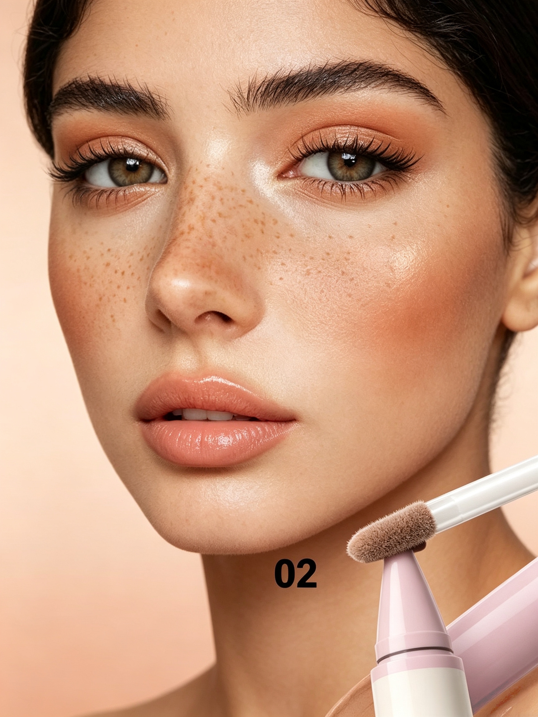Dual-Ended Coral Liquid Blush and Freckle Pen 02