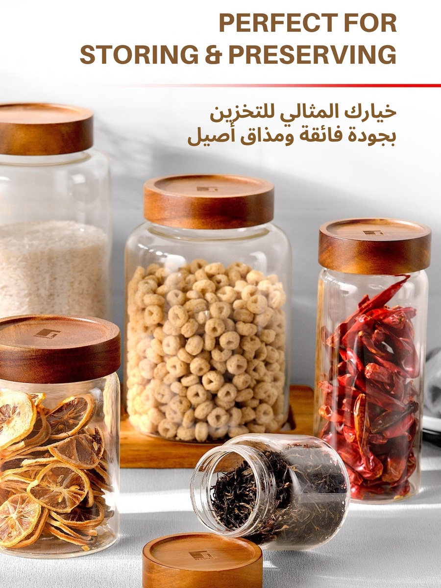 مجموعة من 2 برطمان زجاج بوروسيليكات أكاديا، 120 مل