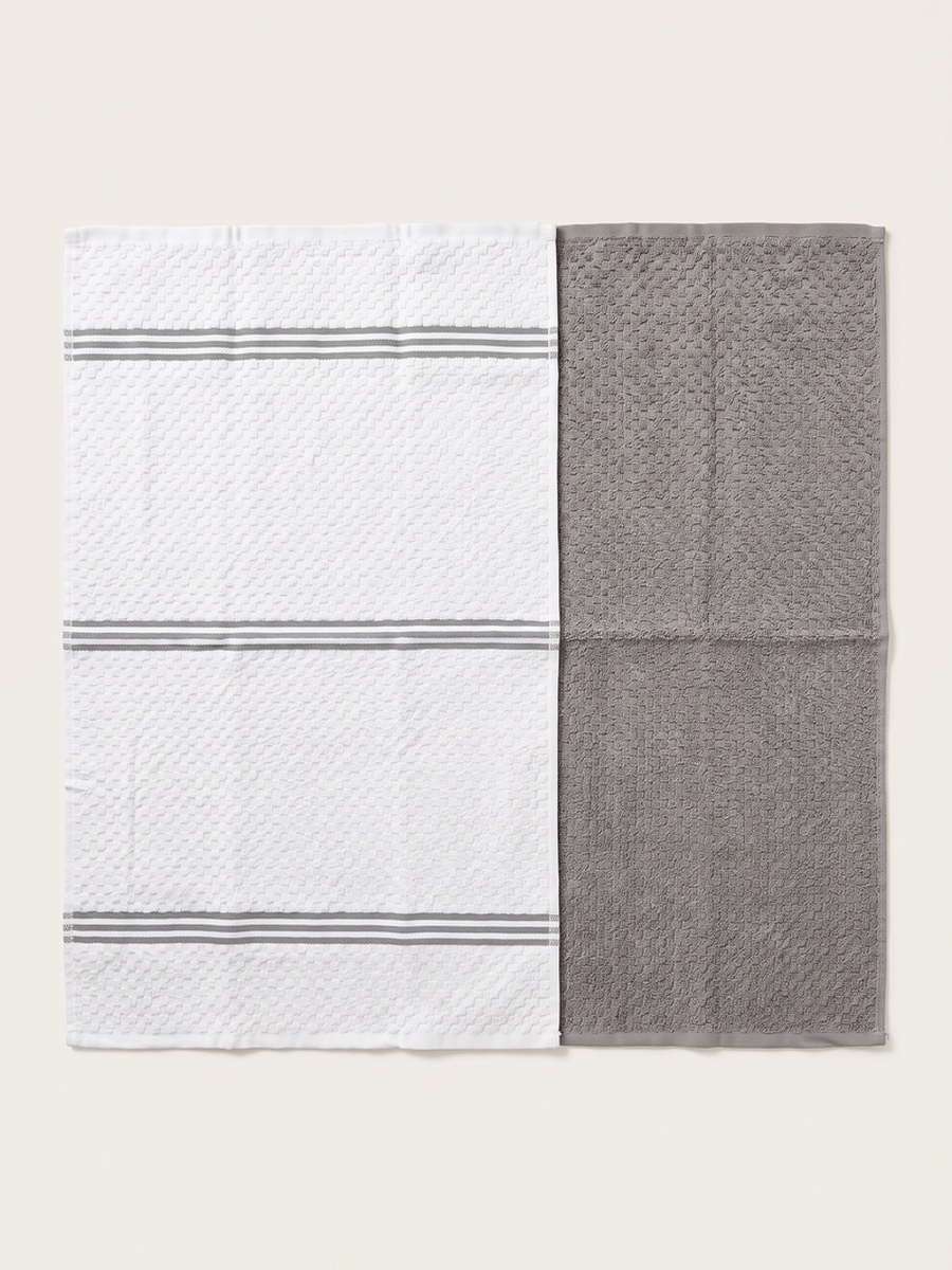 100% Cotton Kitchen Towels - Pack of 4 / 38x64 cm / 400 GSM / Highly Absorbent and Quick Dry, (Wild Dove Color)