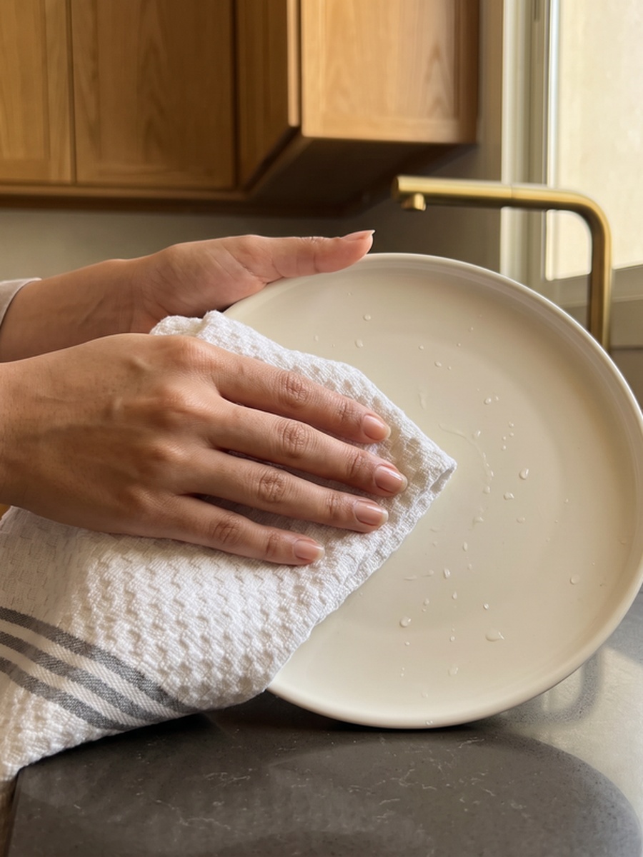 100% Cotton Kitchen Towels - Pack of 4 / 38x64 cm / 400 GSM / Highly Absorbent and Quick Dry, (Wild Dove Color)