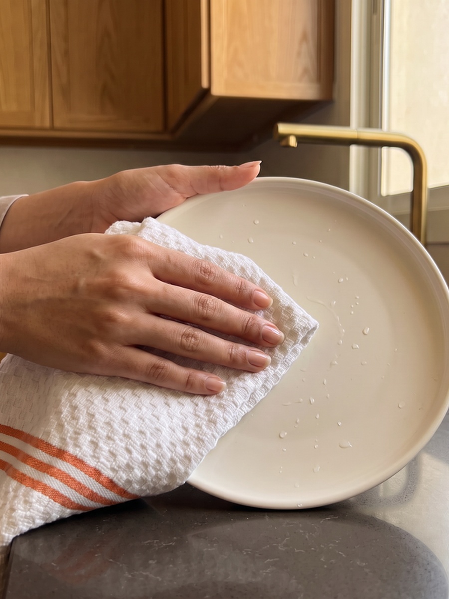 100% Cotton Kitchen Towels - Pack of 4 / 38x64 cm / 400 GSM / Highly Absorbent and Quick Dry, (Jaffa Orange Color)
