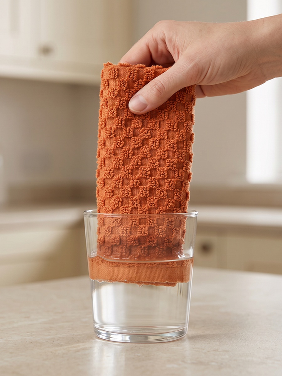 100% Cotton Kitchen Towels - Pack of 6 / 38x64 cm / 400 GSM / Highly Absorbent and Quick Dry, (Jaffa Orange Color)