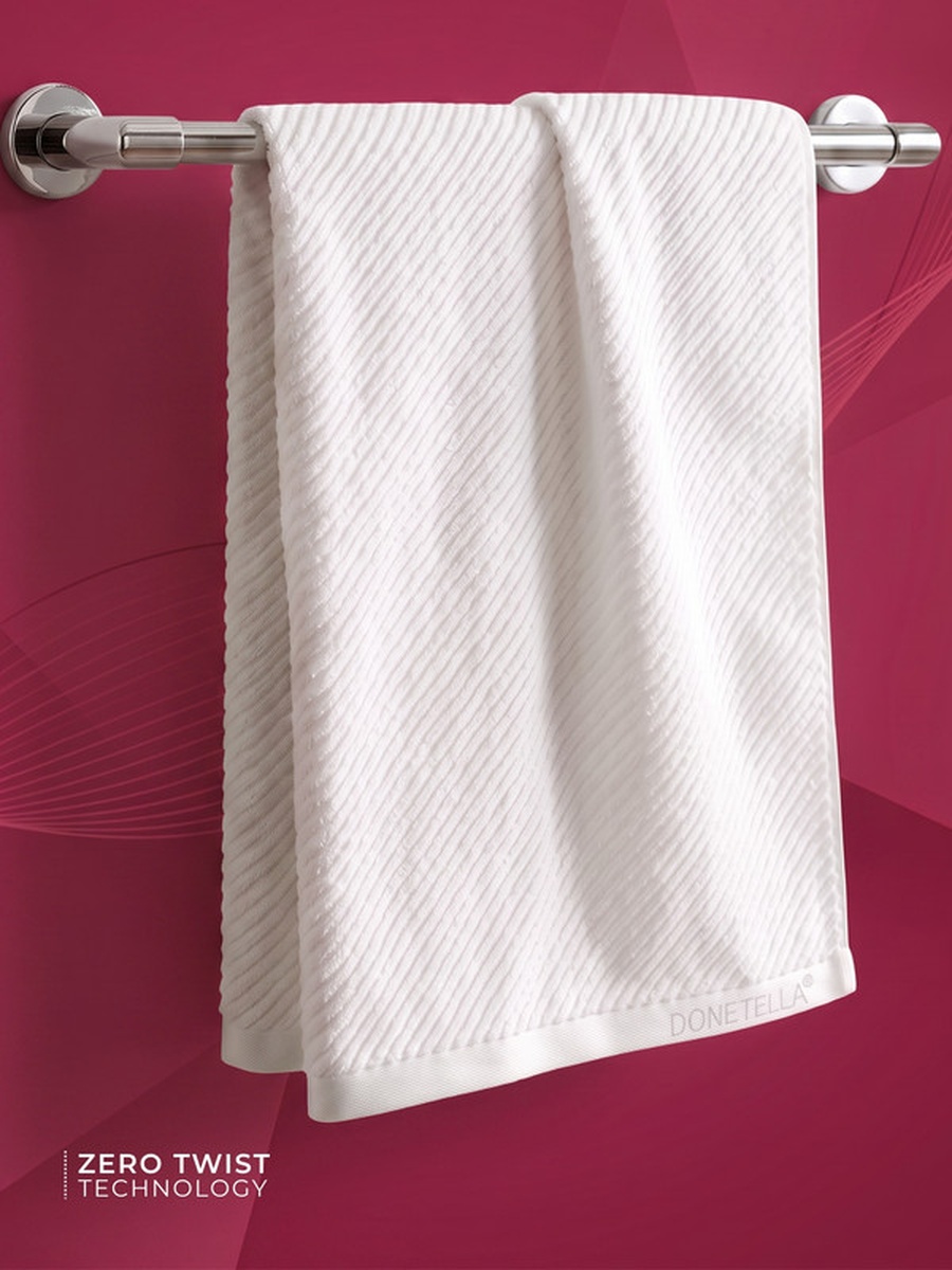 1-Piece 100% Cotton Zero Twist Bath Towel 70x140 cm, 550 GSM Highly Absorbent and Quick Dry Bathroom Towel, (White)