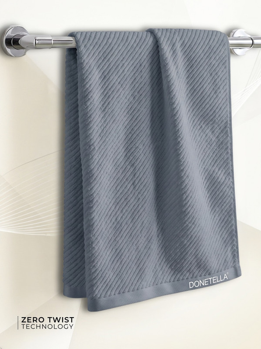 1-Piece 100% Cotton Zero Twist Bath Towel 70x140 cm, 550 GSM Highly Absorbent and Quick Dry Bathroom Towel, (SteeL Gray)