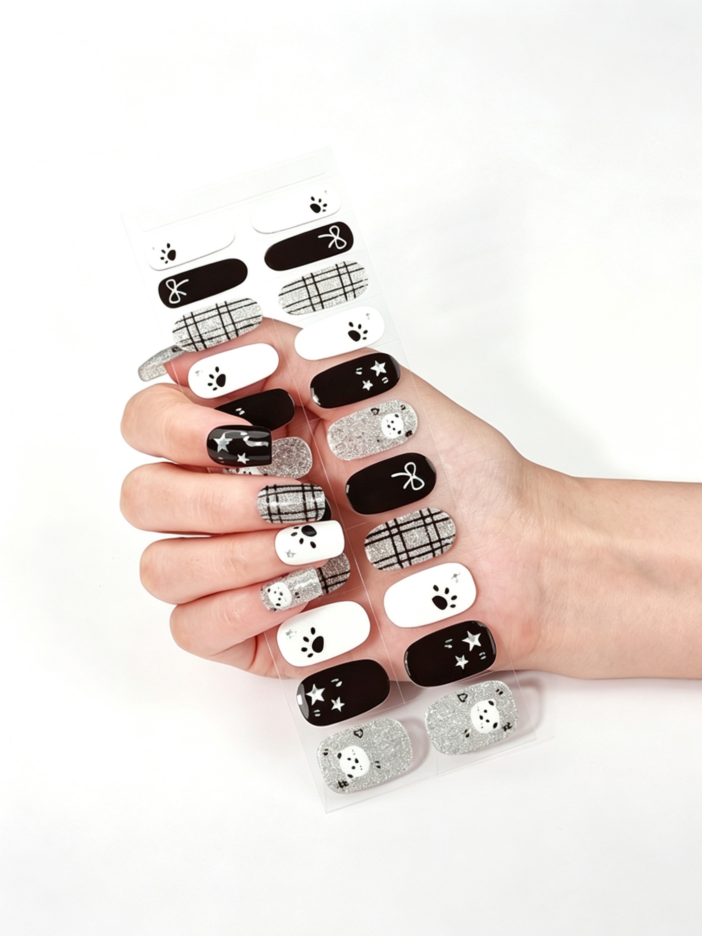 Glossy Multi-Pattern Nail Stickers - No UV Lamp Needed