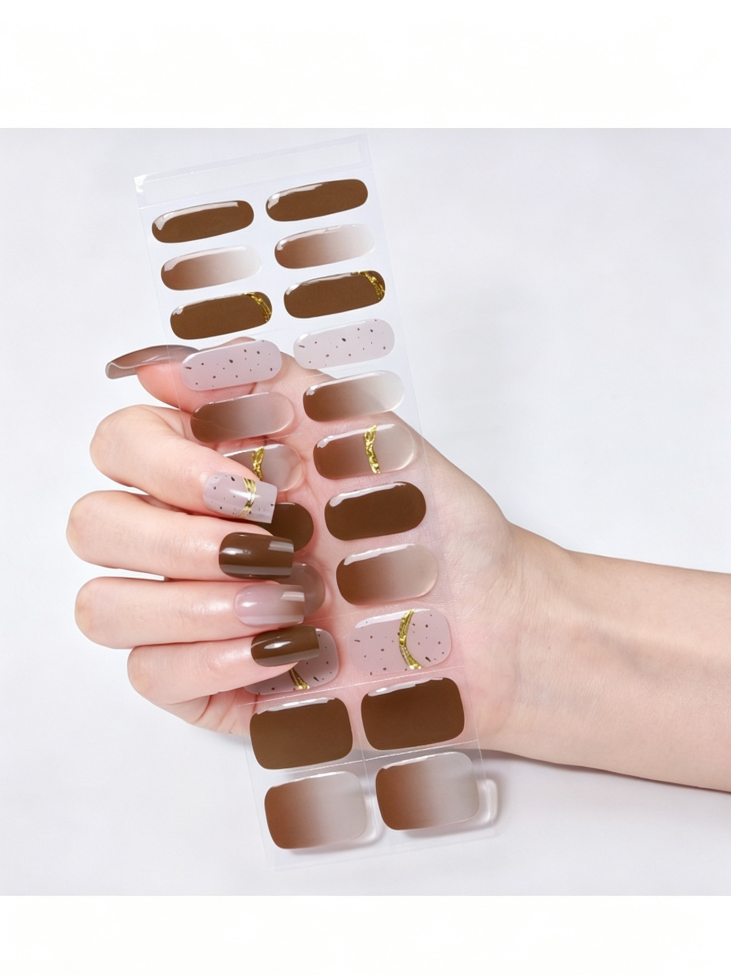 Glossy Multi-Color Gel Nail Stickers for Easy Application