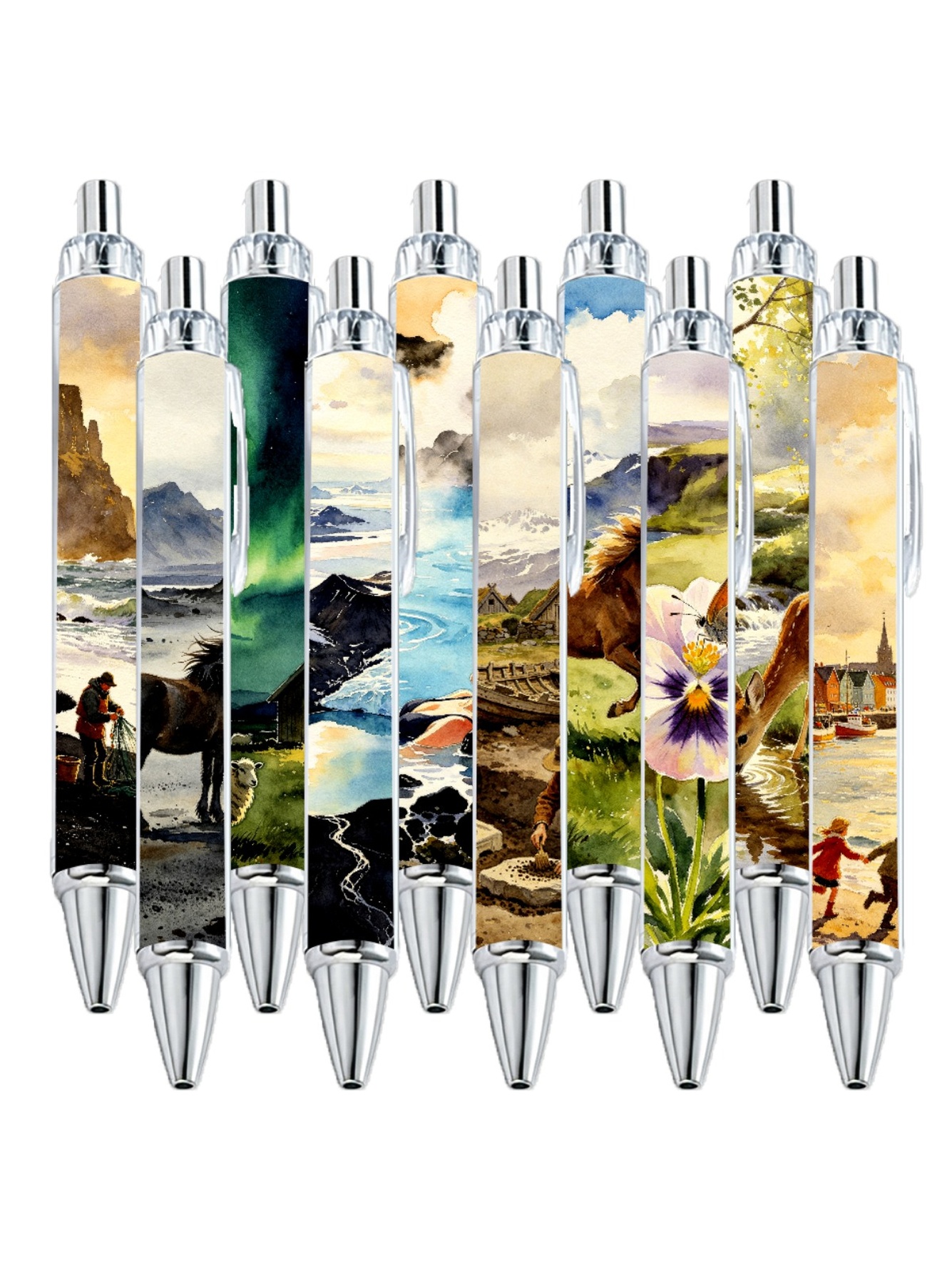 Icelandic Landscape Gel Pens - 10-Pack