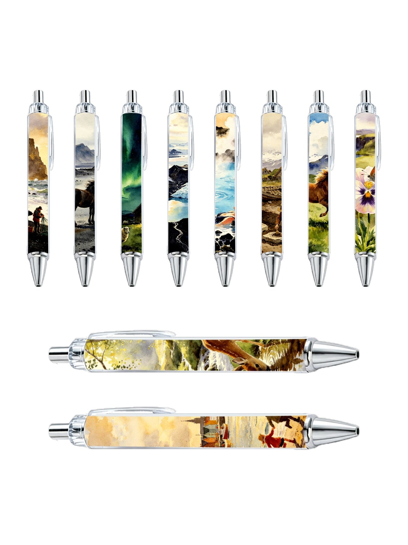 Icelandic Landscape Gel Pens - 10-Pack